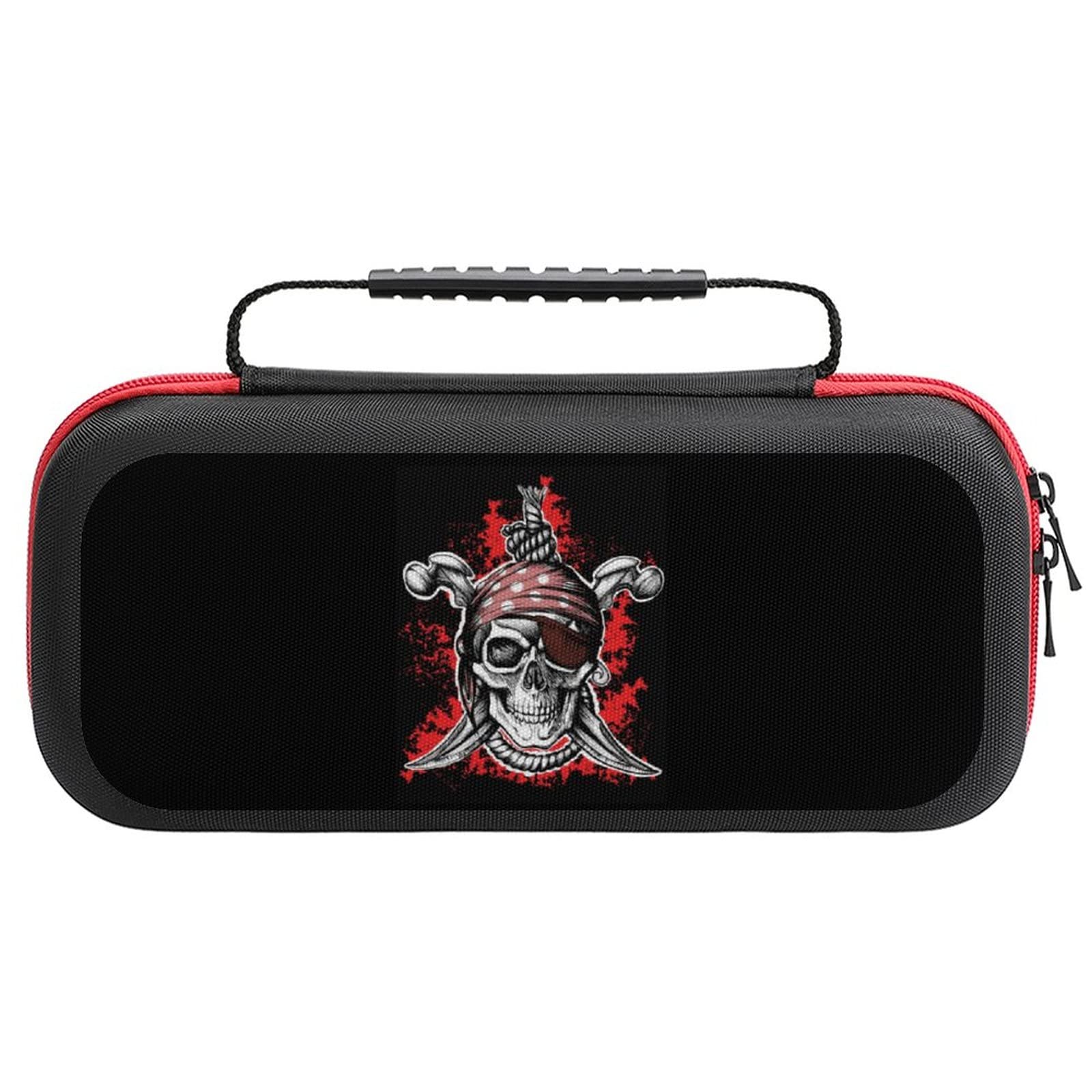 FunnyStar Black Jolly Roger Skull Carrying Case for Nintendo Switch - Protective Shell Storage Handbag with Skull Design - Perfect for Travel, Gaming Parties & On-the-Go Protection