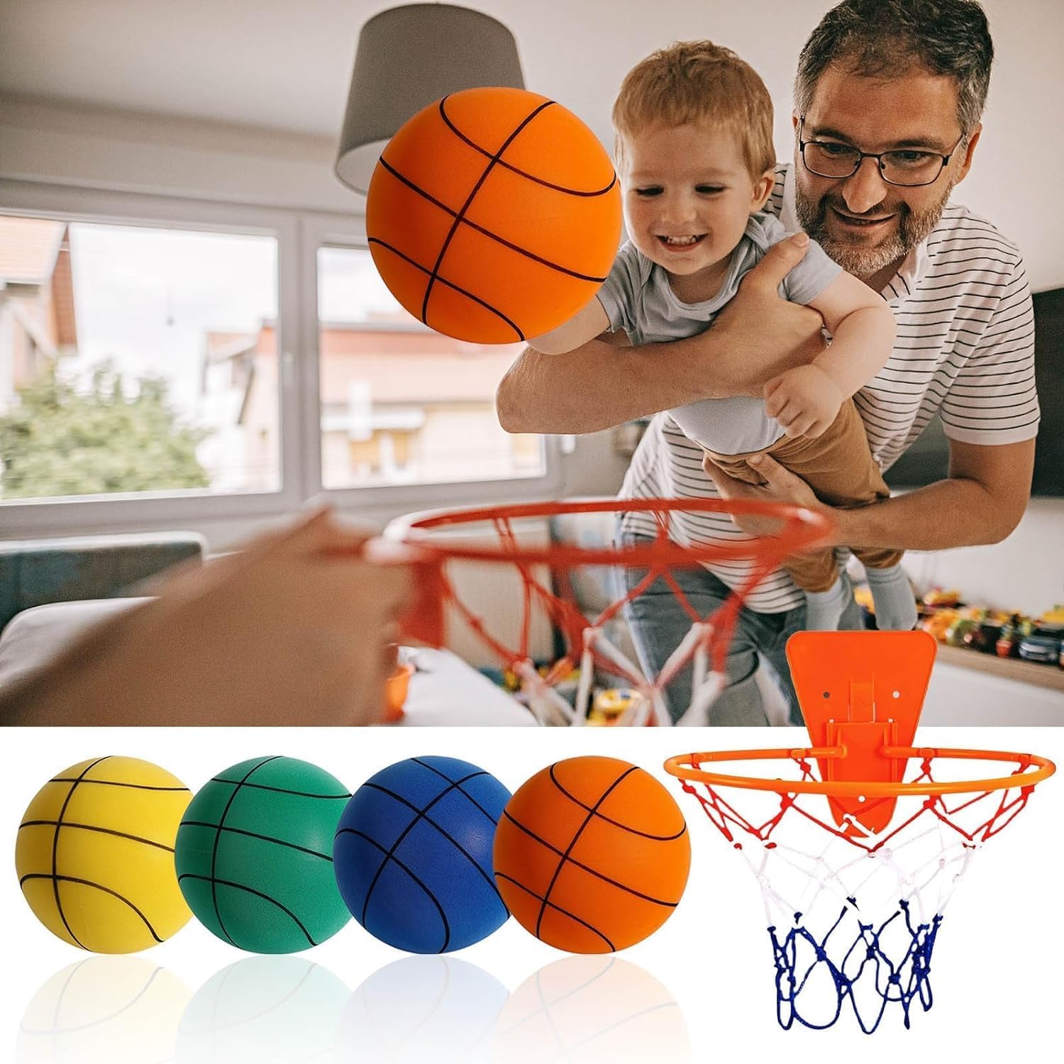 Silent Basketball - High Density Soft Training Ball for Indoor Practice | Quiet Dribbling Basketball for Home, Gym & Apartment Use | Noise-Reducing Basketball for Kids & Adults