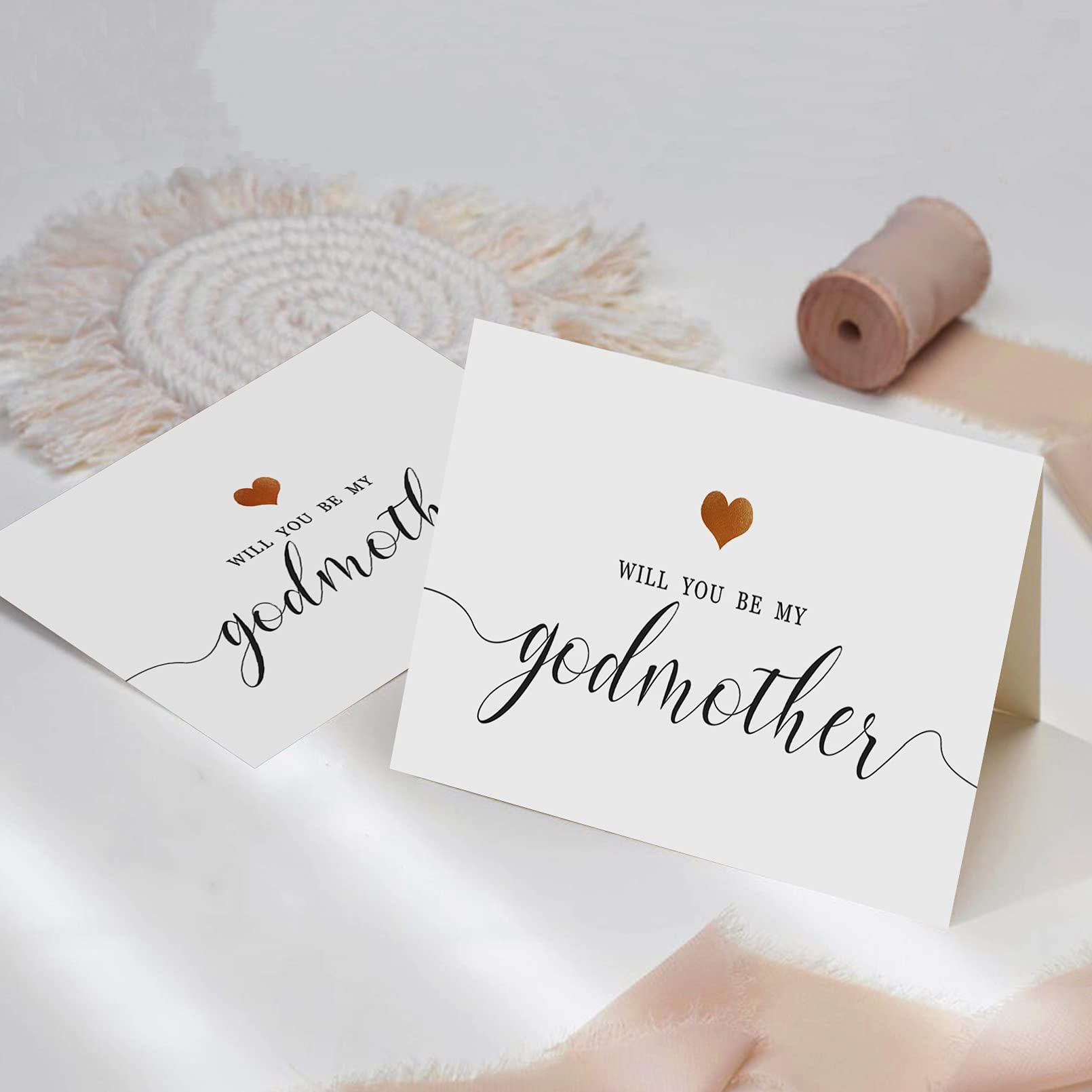 Will You Be My Godmother Card - Elegant Godmother Proposal Greeting Card for Baptism, Christening & Special Occasions - Perfect for Asking Someone to Be Your Child's Godmother
