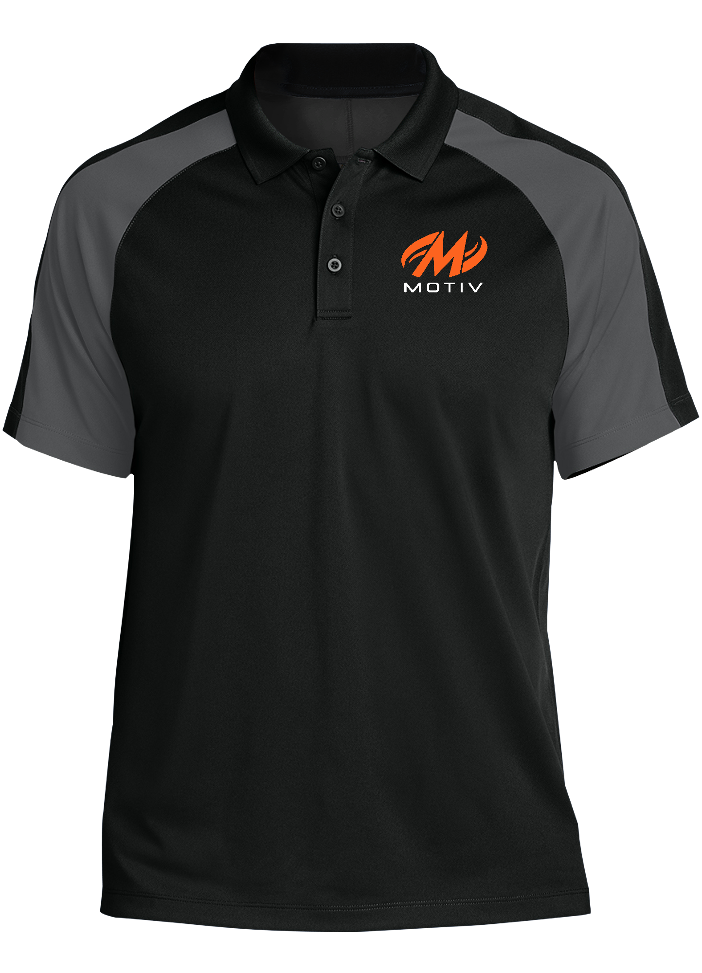 Motiv Tournament Polo Shirt for Men - Black & Gray Performance Golf & Casual Wear - Moisture Wicking & UV Protection