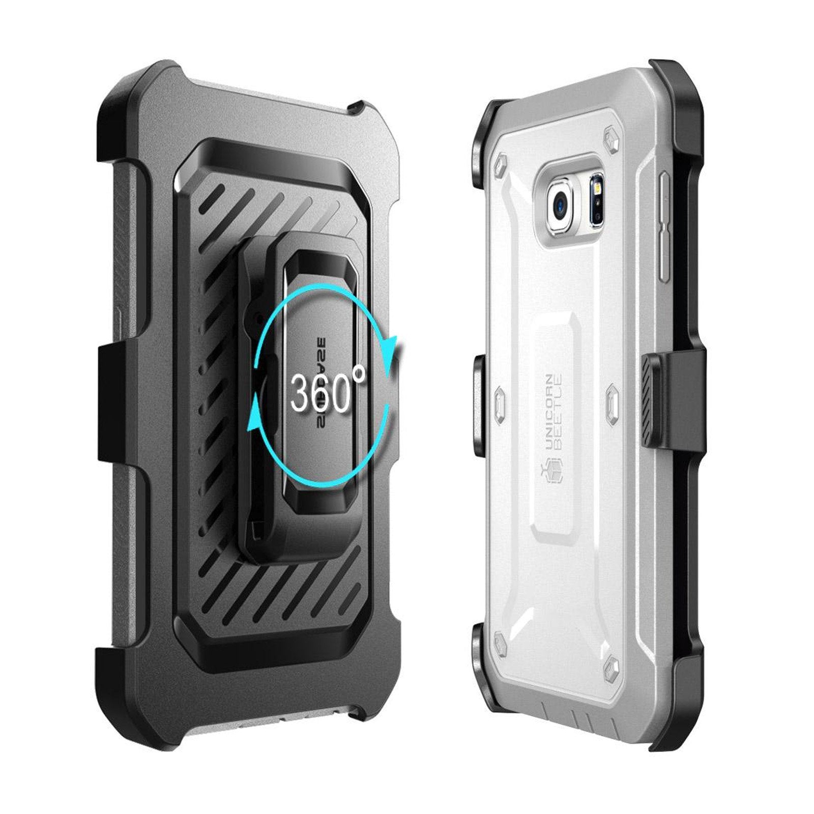 Samsung Galaxy S6 Edge Unicorn Beetle Pro Rugged Holster Case - Heavy Duty Protection with Kickstand (White) - Perfect for Outdoor Activities, Construction Work & Extreme Sports