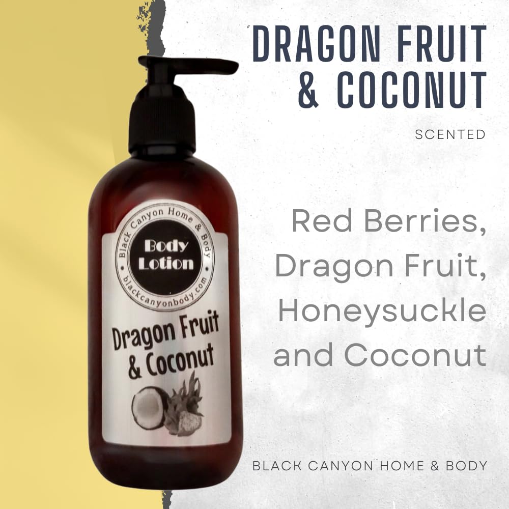 Premium Black Canyon Dragon Fruit & Coconut Scented Body Lotion with Lanolin and Jojoba Oil - 1 Gallon (2 Pack) - Deep Moisturizing for Dry Skin, Perfect for Spa, Massage & Daily Hydration