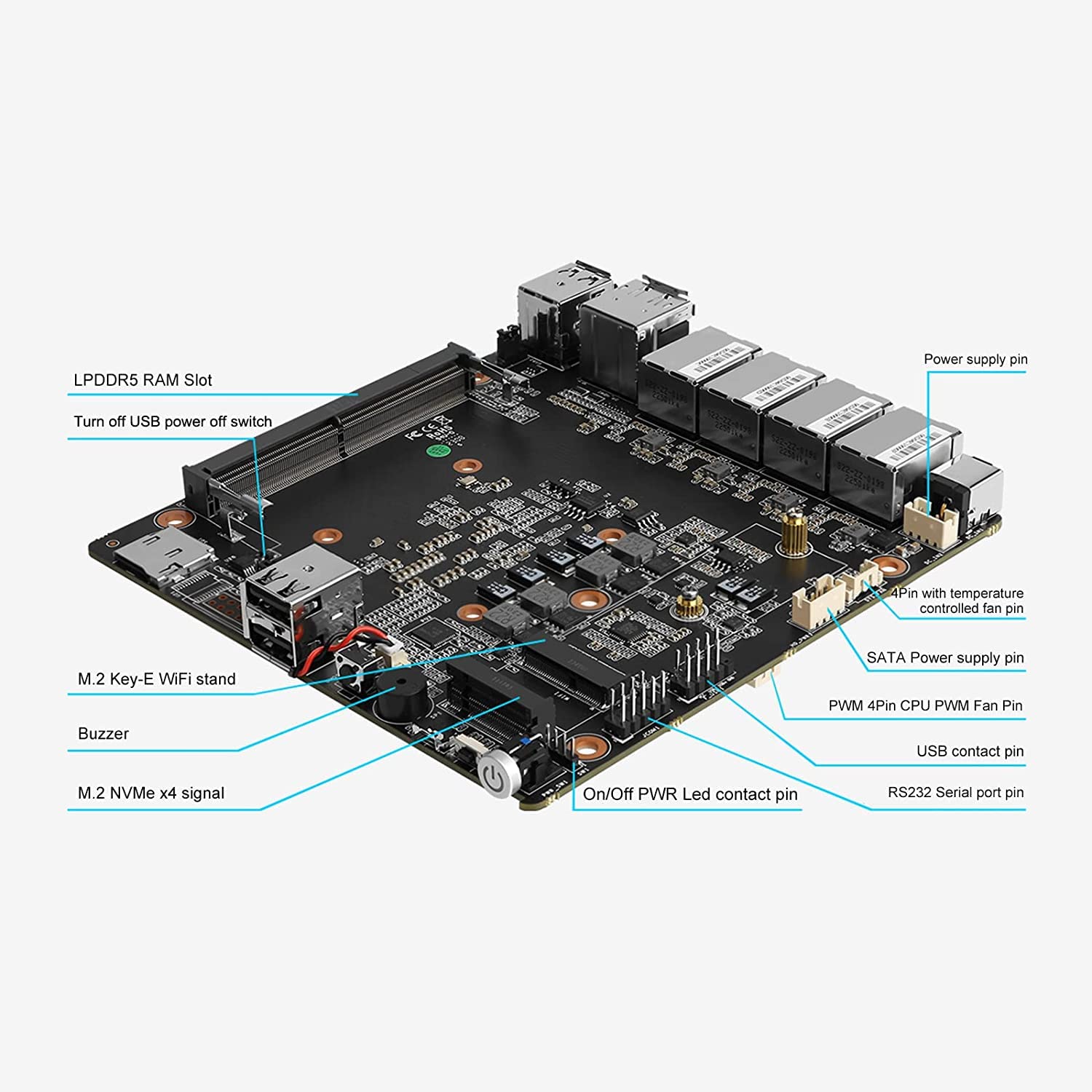MOGINSOK 2.5GbE Firewall Appliance Mini PC - 12th Gen Intel N100 Processor (Up to 3.4GHz), Fanless Mini Computer Router with 4x Intel I226 NICs, Barebone (No RAM/SSD), Supports DDR5 & PCIE 3.0, AES-NI Encryption - Ideal for Home Network Security, Small Business Firewall, VPN Server & Edge Computing