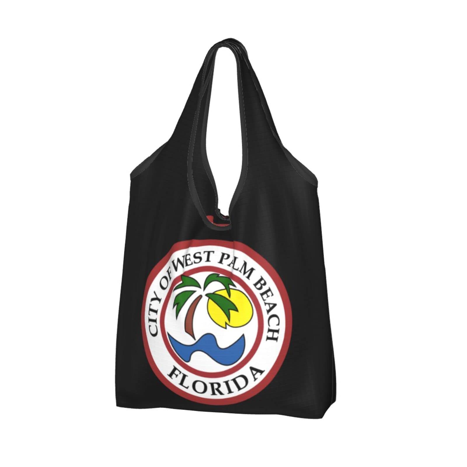 West Palm Beach Florida Reusable Shopping Bags - Waterproof Grocery Tote with Foldable Design for Groceries, Beach Trips & Eco-Friendly Shopping