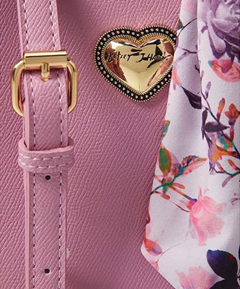 Betsey Johnson Gigi Satchel Handbag for Women - Mauve Pink Crossbody Purse with Adjustable Strap, Perfect for Work, Travel & Everyday Use