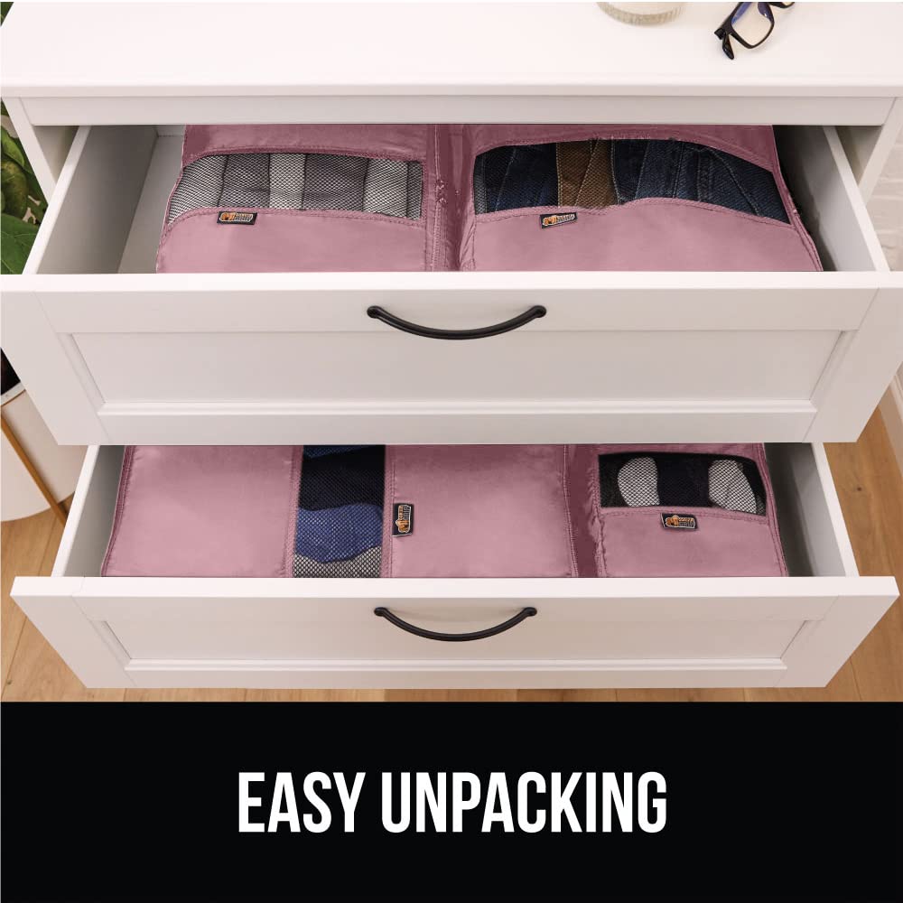 GORILLA GRIP 3-Piece Packing Cubes Set - Durable Mesh Travel Organizers for Suitcase, Clothes, Toiletries & Shoes - Perfect Carry-On Luggage Accessories for Airplane Travel - Ideal for Business Trips, Vacations & Weekend Getaways (Pink)