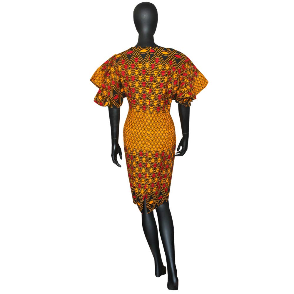 African Print Dresses for Women & Girls - Elegant Trumpet Sleeve Party Wear | Sexy Fashion Maxi Dress for Weddings, Vacations & Special Occasions
