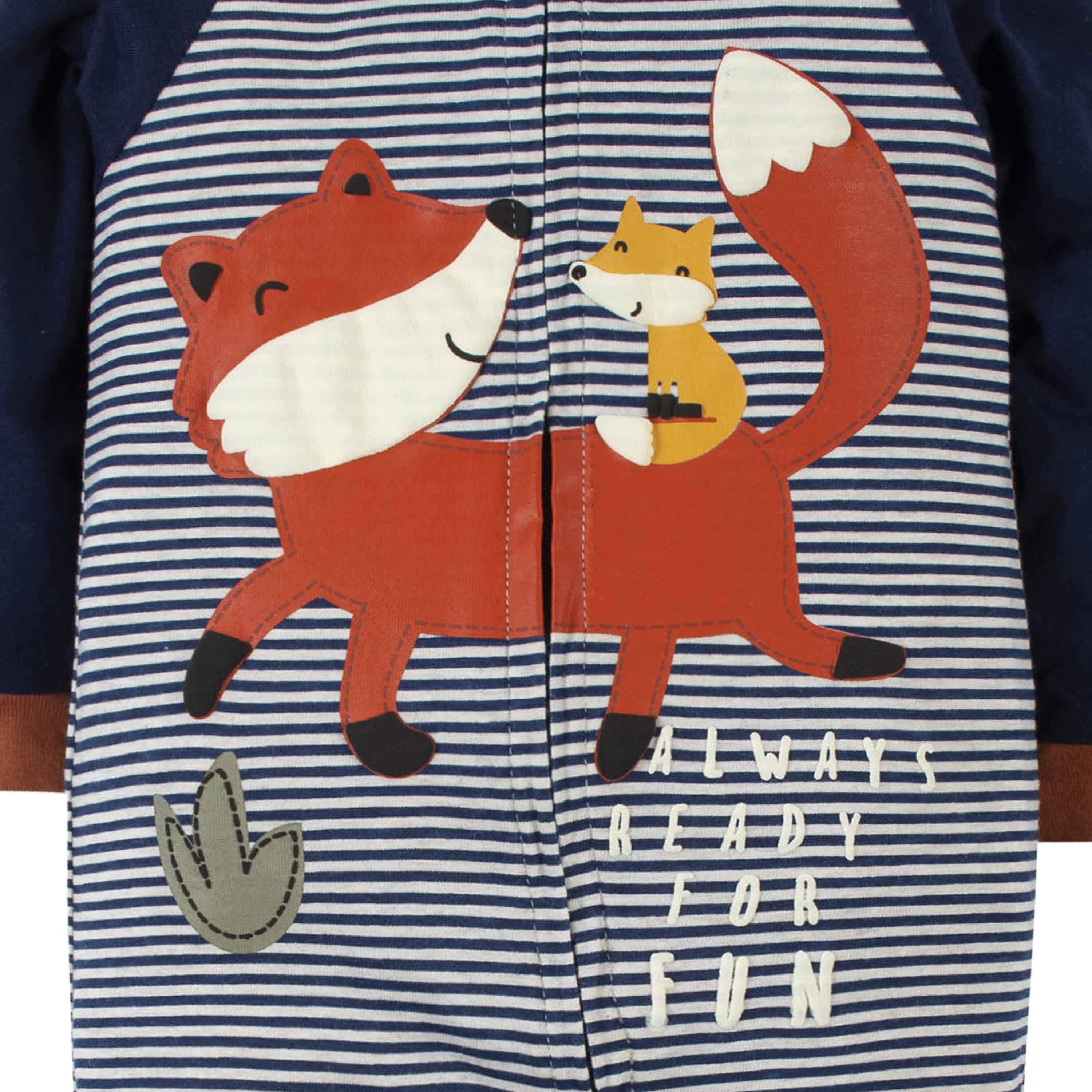 2 Pack Baby Boys Fox Sleep 'N Plays - Soft Cotton Footie Pajamas for Newborn & Infant - Perfect for Nursery, Bedtime & Photo Shoots