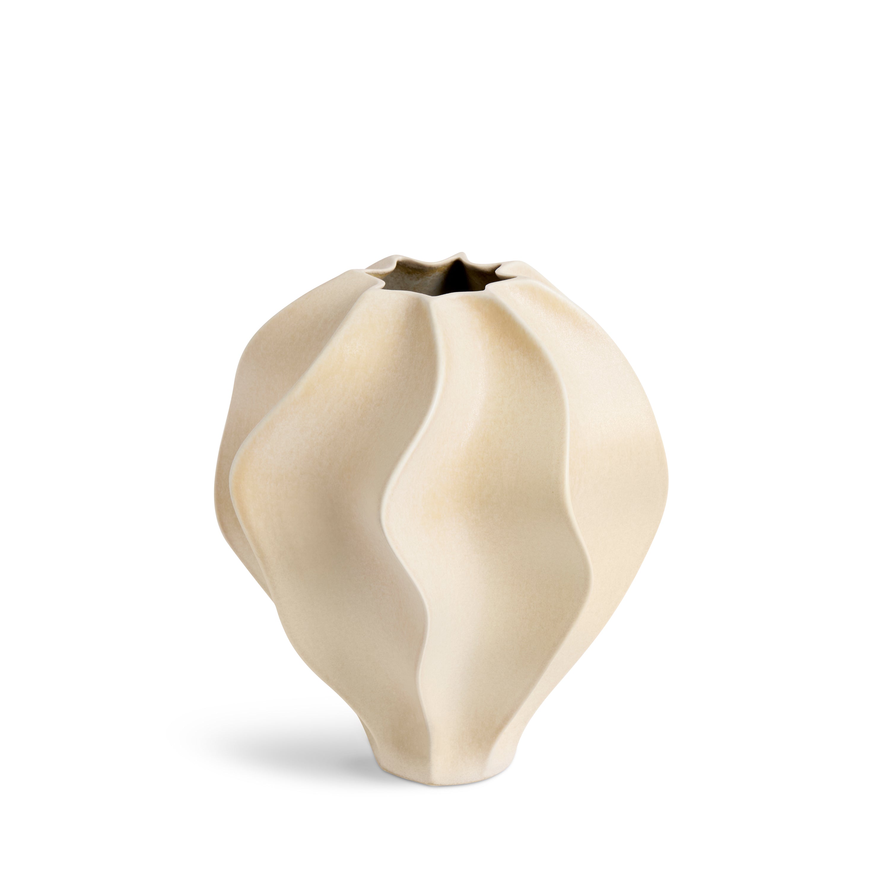 Douro Vase Oat Medium - Modern Ceramic Home Decor for Living Room, Bedroom & Office