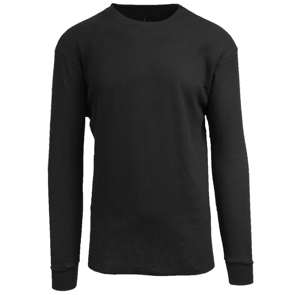 Men's Thermal Underwear Long Sleeve Waffle Crew Neck Shirt - Warm Base Layer for Winter, Hiking & Outdoor Activities