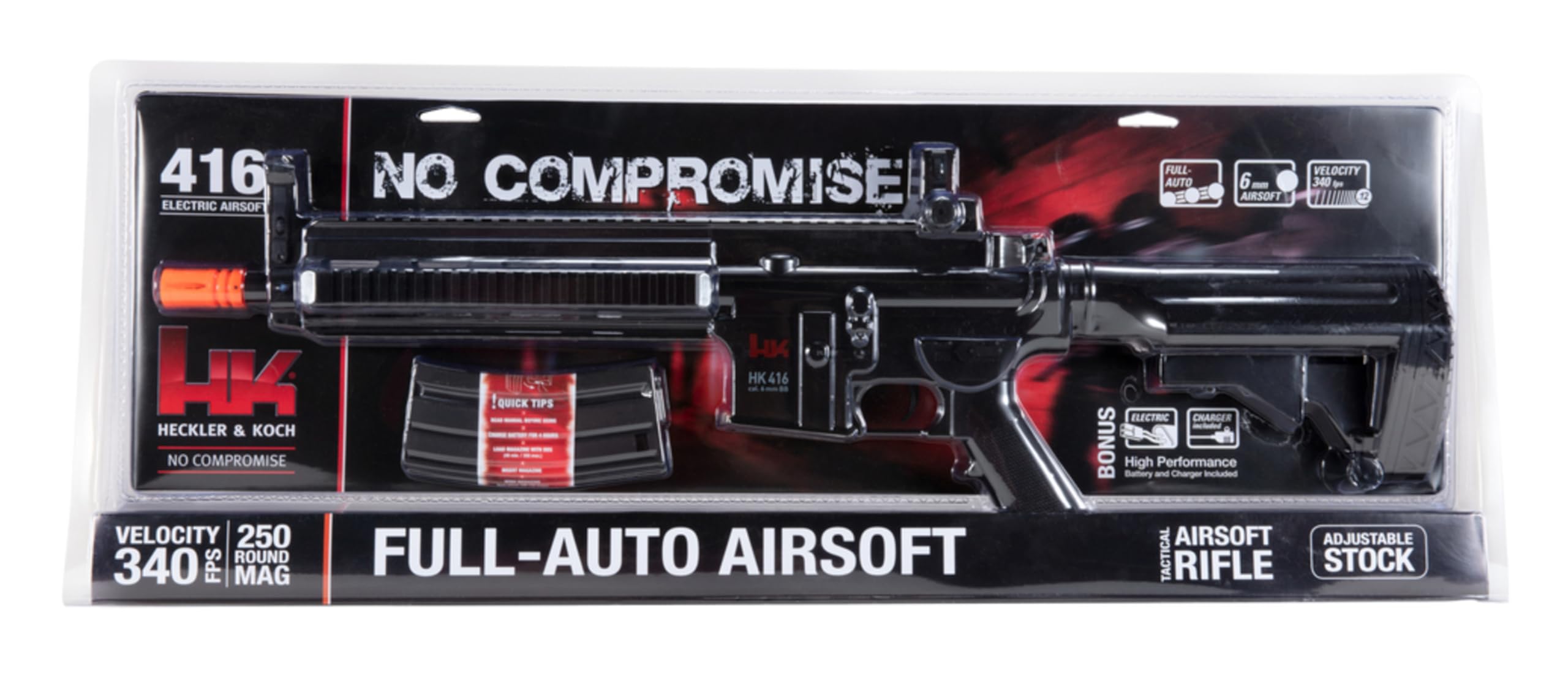 Umarex HK Heckler & Koch HK416 AEG 6mm BB Airsoft Rifle - High Performance Electric Airsoft Gun for Tactical Training & Outdoor Shooting Games