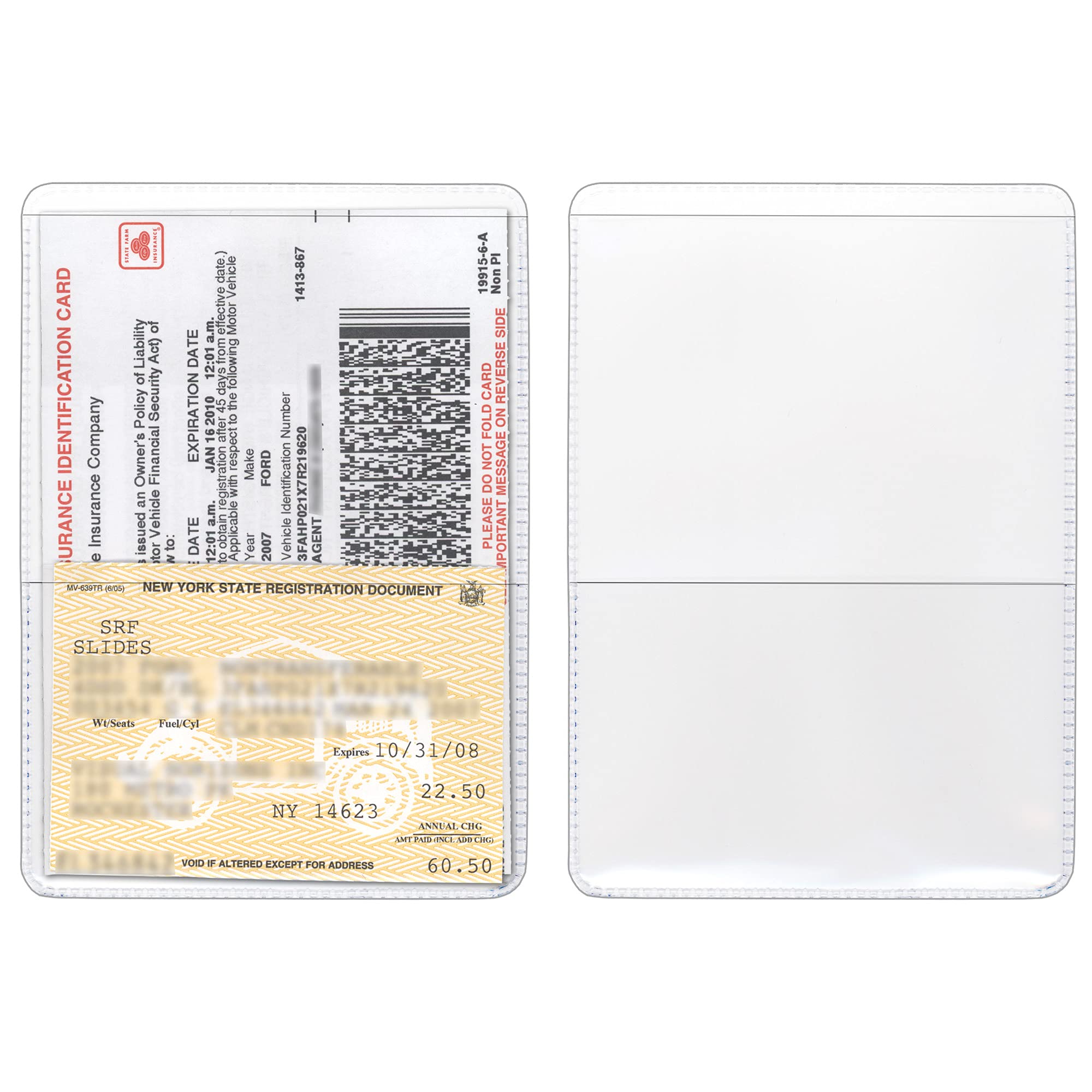 StoreSMART® Clear-Back Auto Insurance & ID Card Holders - 50 Pack (RFS20-C50) - Perfect for Organizing Vehicle Documents, Wallet & Glove Box Storage