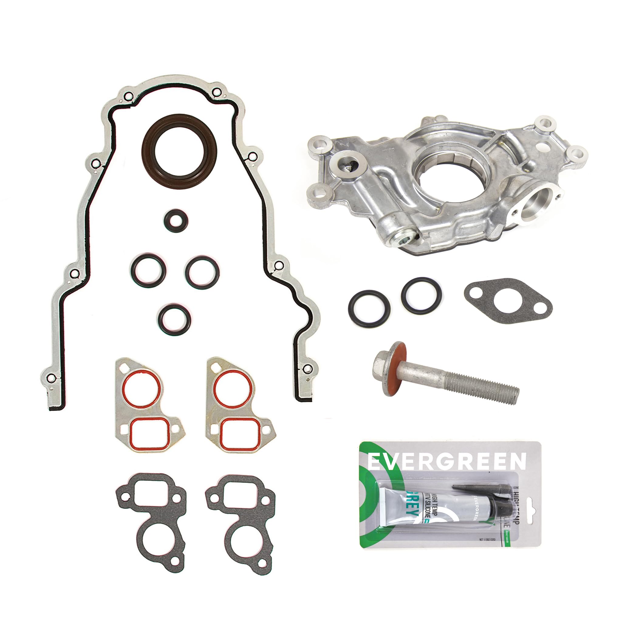 GM LS High Volume Oil Pump Change Kit with Gaskets, Balancer Bolt & RTV Sealant for 5.3L 6.0L Engines - Complete Engine Maintenance Solution for Chevy, GMC Trucks & Performance Vehicles