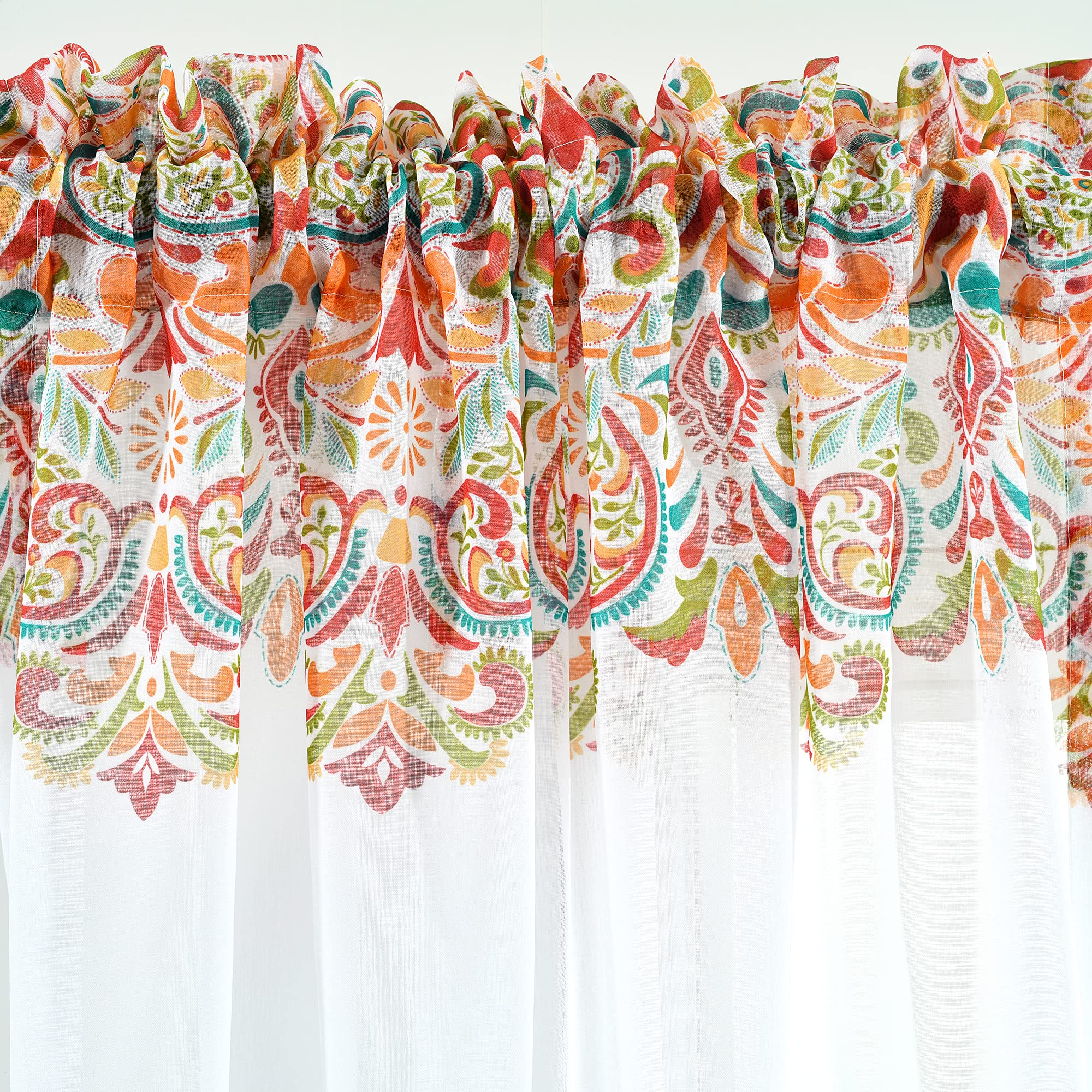 Bohemian Sheer Curtains - Paisley Damask Print for Living Room & Bedroom