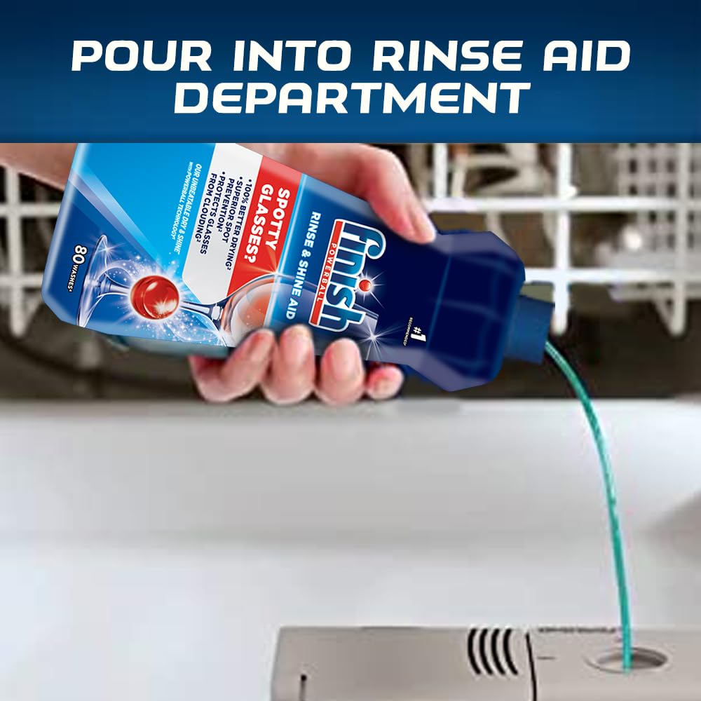 Finish Dishwasher Rinse Aid, Shine & Dry - 400ml (Pack of 4) | #1 Recommended Dishwashing Brand for Sparkling Clean Dishes | Perfect for Glassware, Silverware & Everyday Dishware