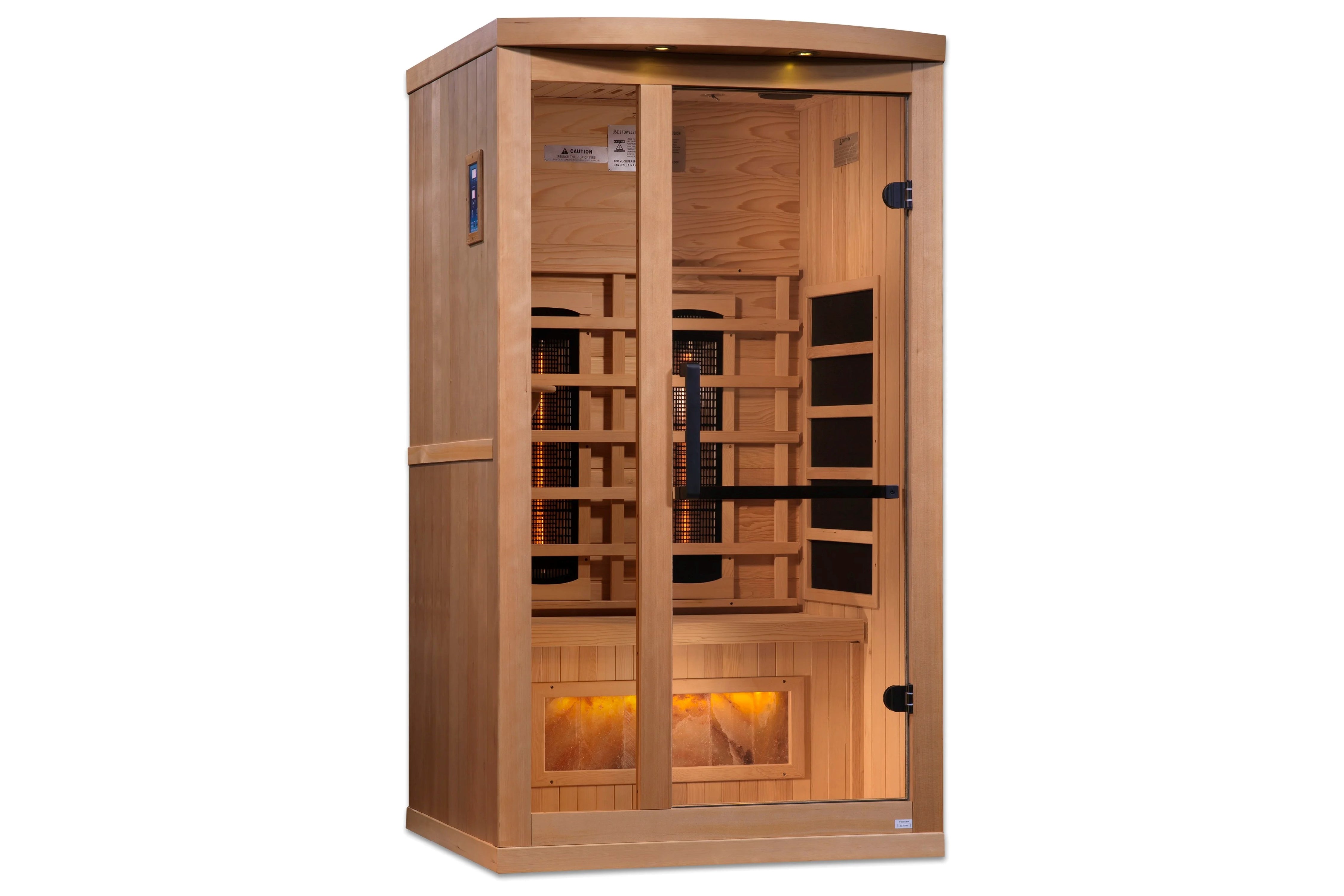 Golden Designs Reserve Edition Full Spectrum Infrared Sauna with Himalayan Salt Bar for 1-3 People - Perfect for Home Relaxation & Detox Therapy