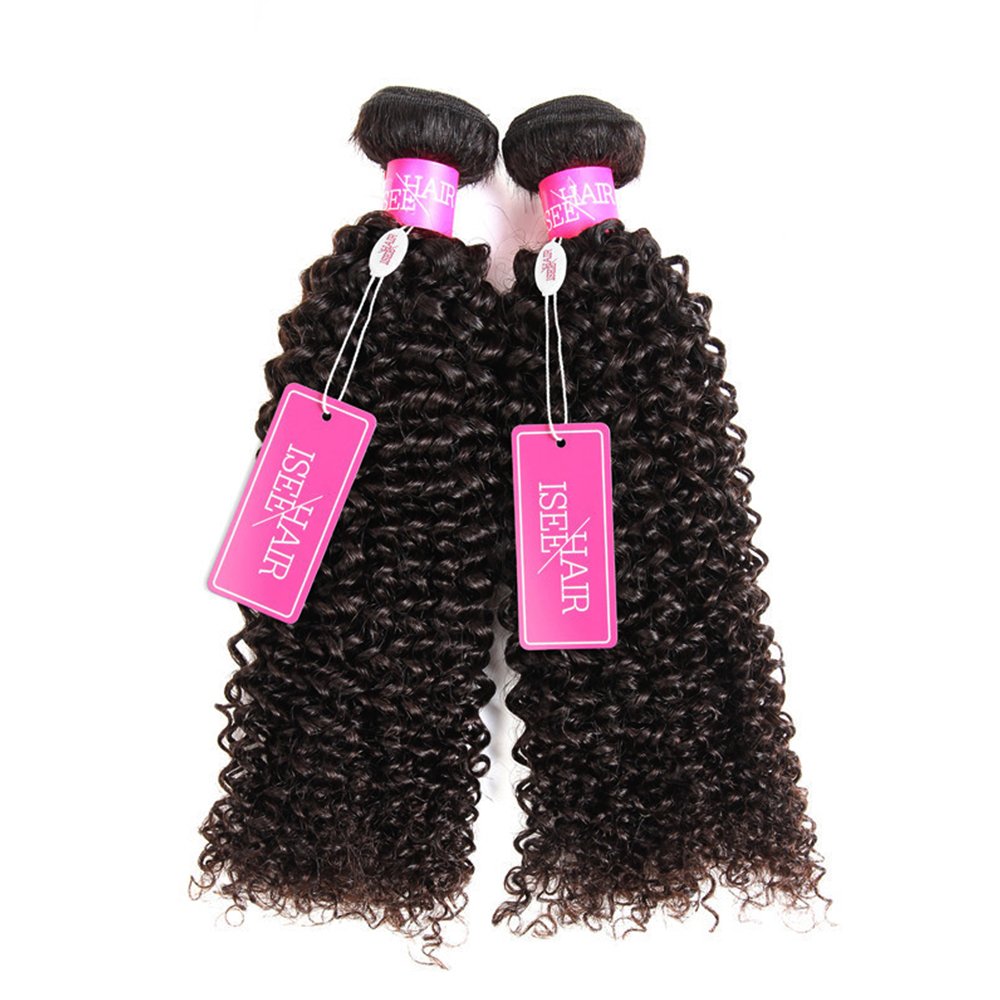 ISEE Hair 9A Grade Mongolian Kinky Curly Virgin Human Hair Extensions - 4 Bundles 100% Human Hair Weaves (10 10 10 10 Inches) for Natural Black Hairstyles, Protective Styling & Curly Hair Transformation