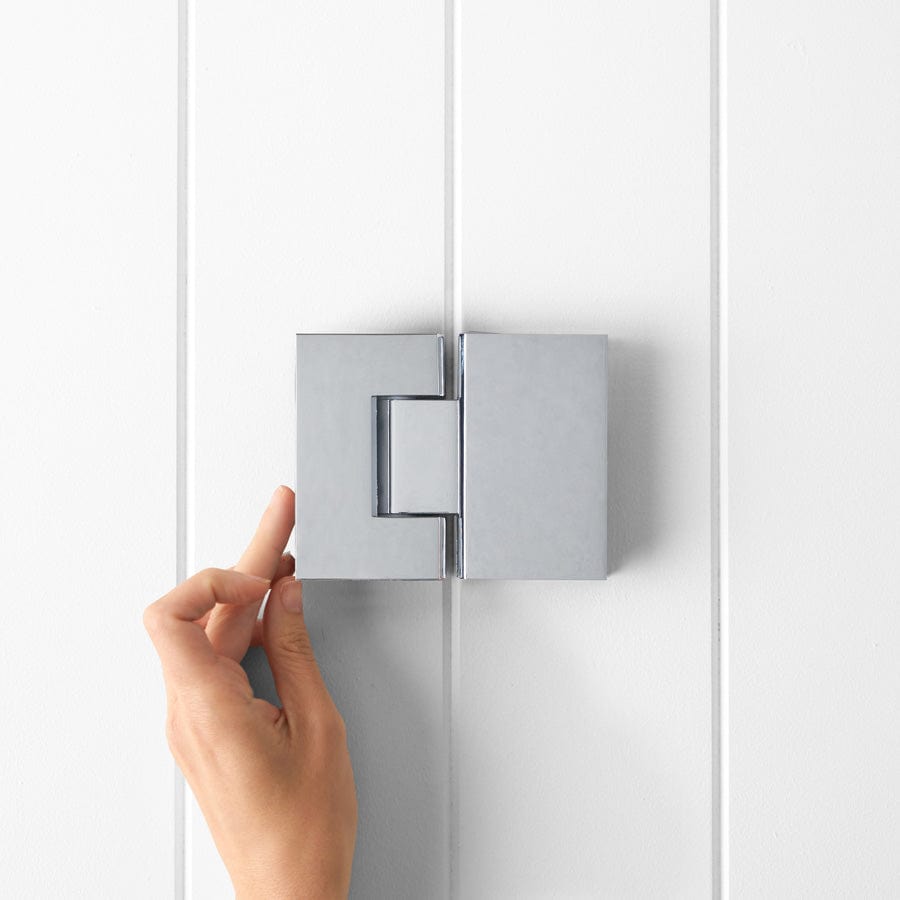 Glass to Glass Shower Door Hinge in Chrome - Perfect for Bathroom Renovation and Modern Shower Enclosures