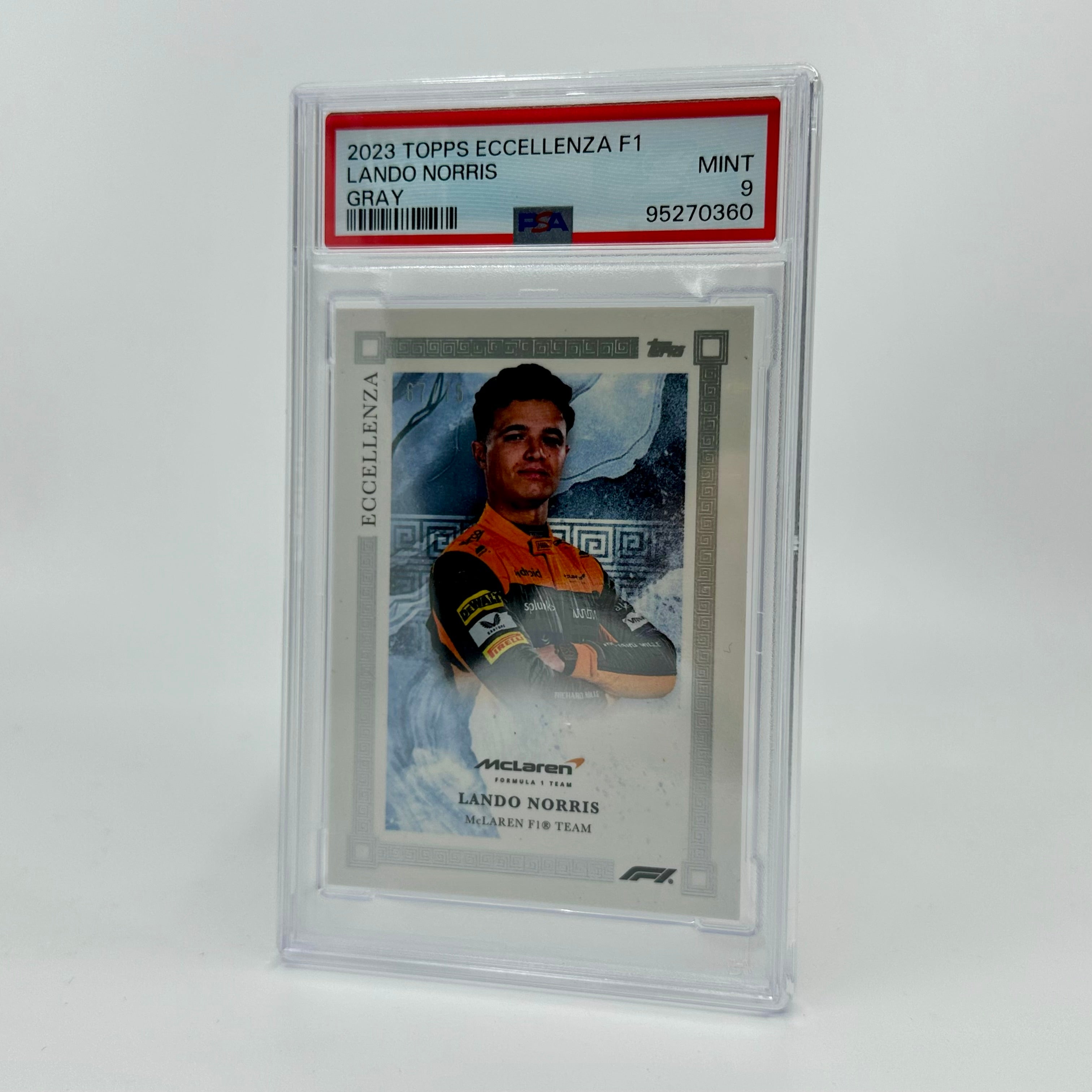 2023 Topps Eccellenza F1 Lando Norris Gray PSA 9 67/75 - Rare F1 Trading Card for Collectors & Motorsport Fans