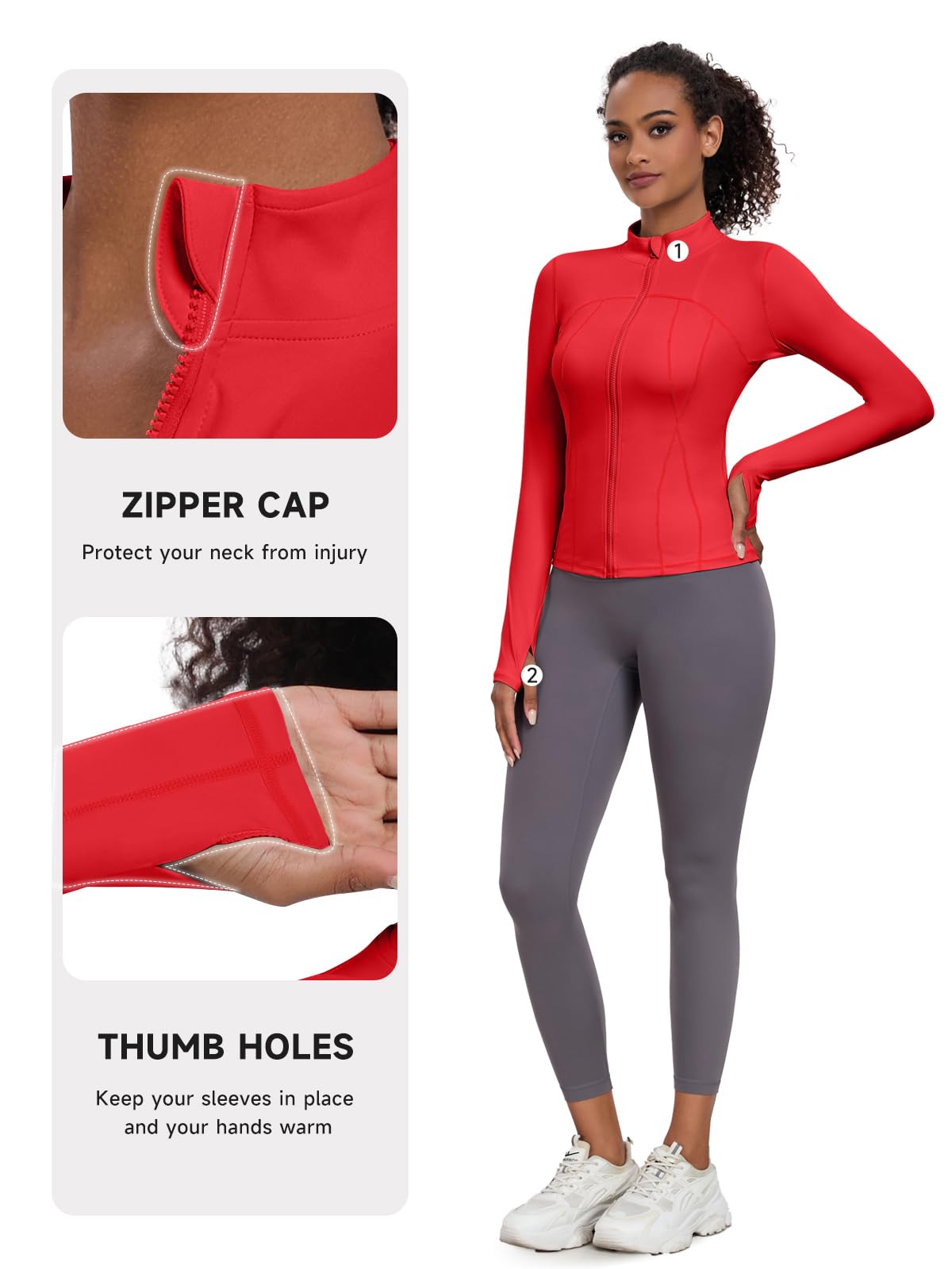 VUTRU Women's Lightweight Slim Fit Full Zip Workout Jacket - Yoga, Running & Athletic Track Jacket for Active Lifestyles | Gym, Outdoor Exercise & Casual Wear