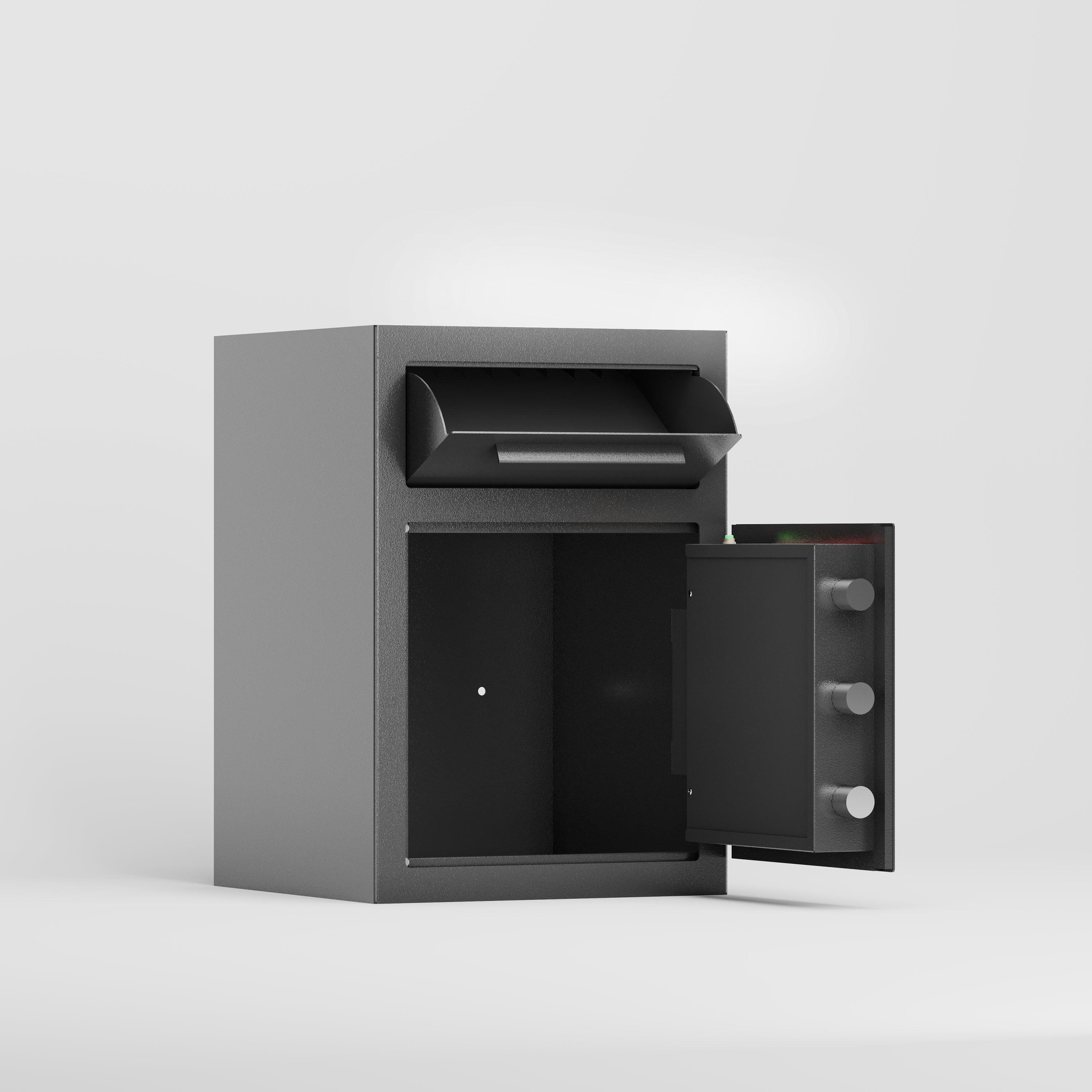 Carbon Steel Digital Depository Safe with Electronic Code Lock & Deposit Slot - Secure Cash Box for Home, Hotel, Restaurant & Office - Ideal for Retail Stores, Small Businesses and Night Drop Security