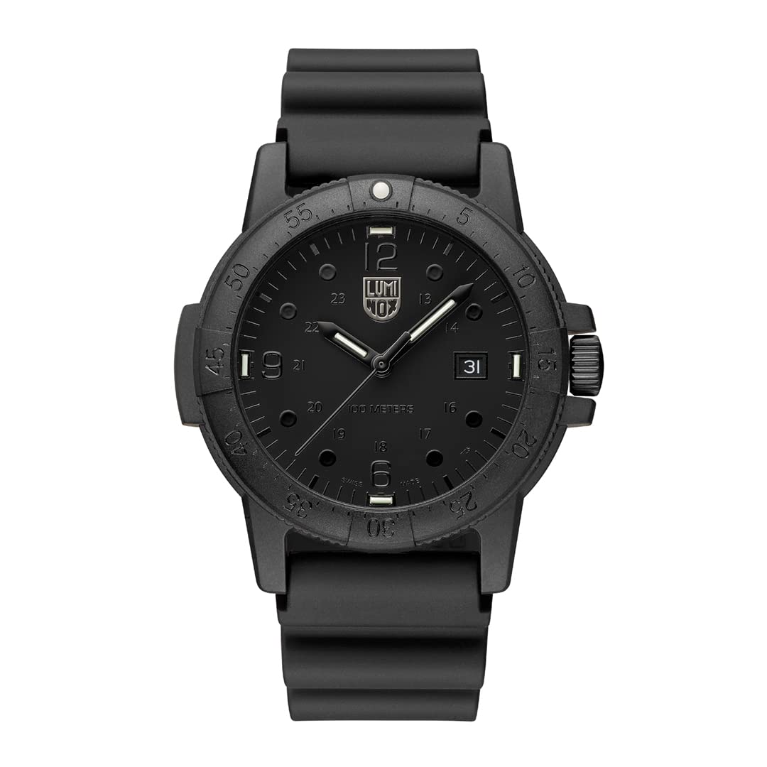 Luminox G Sea Bass Men's Military Watch 44mm - Date Function, 100m Water Resistant, Durable Dive Watch for Outdoor, Sports & Adventure Activities