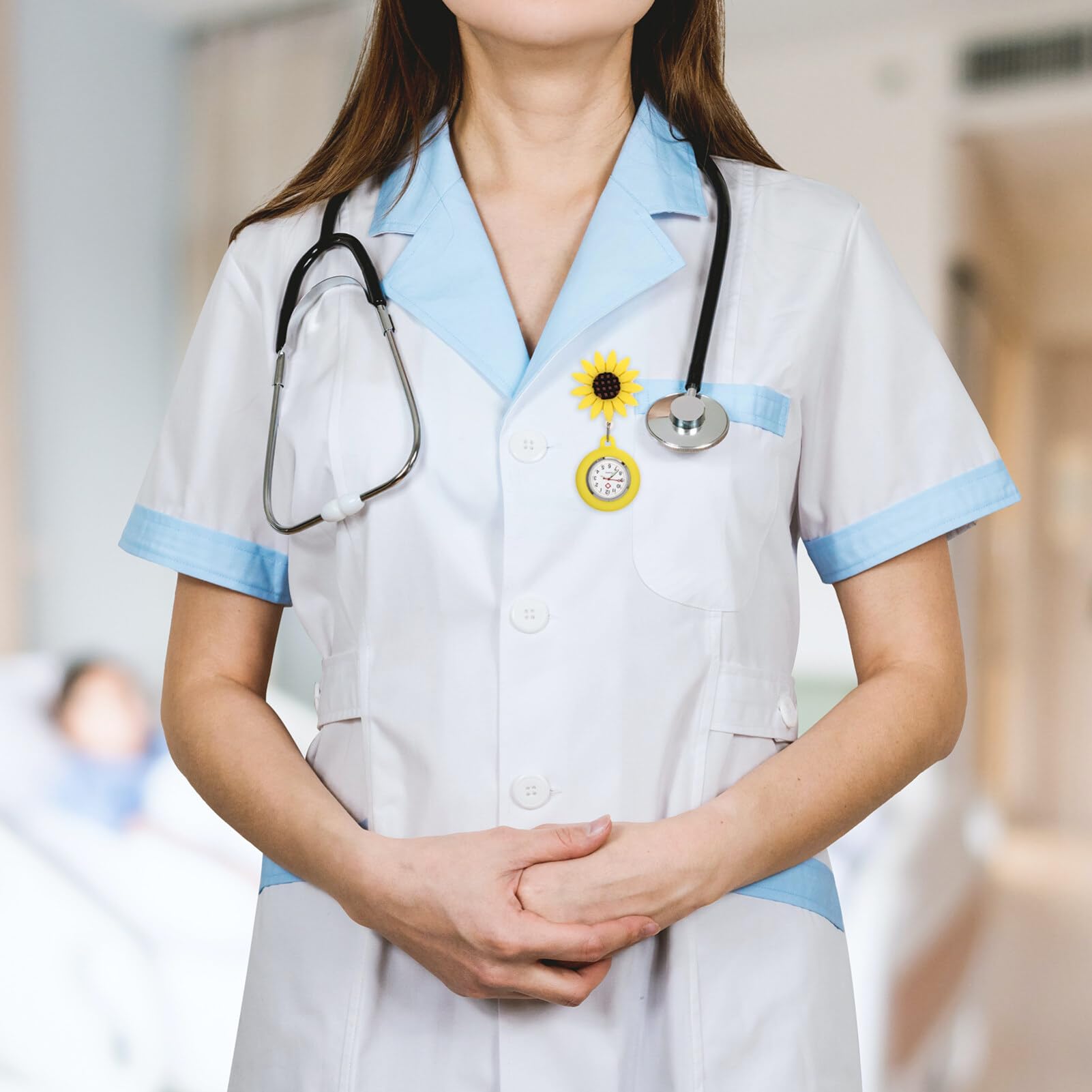 iplusmile Retractable Nurse Watch with Second Hand - Clip On Fob Watch, Digital Pocket Watch for Students & Professionals - Perfect for Medical Staff, Teachers & Office Workers