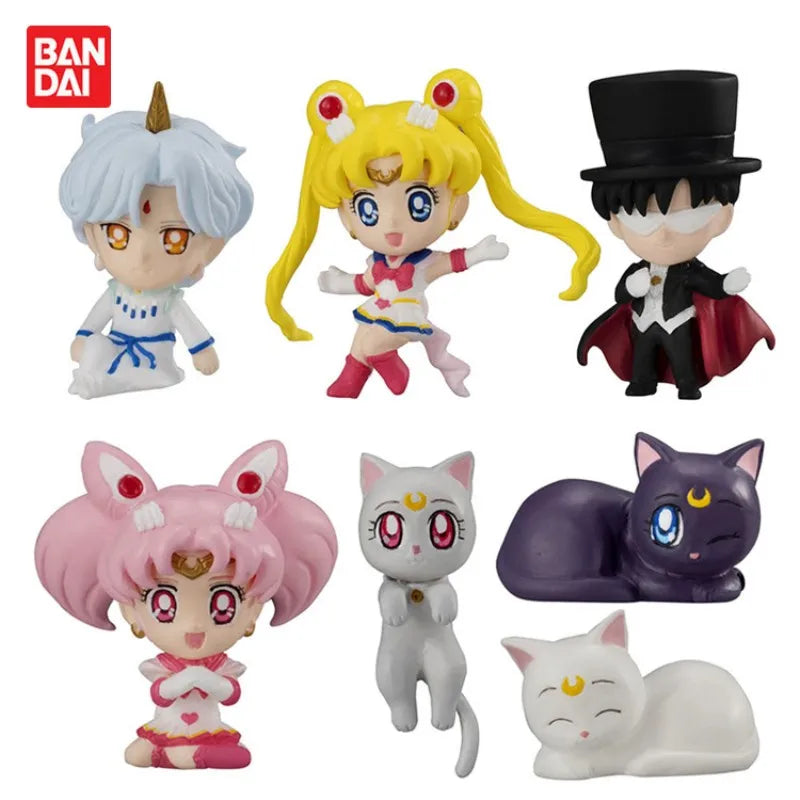 Bandai Hugcot Gashapon Sailor Moon The Movie Eternal 7-Piece Figure Collection Set - Perfect for Anime Fans, Collectors & Home Decor Display