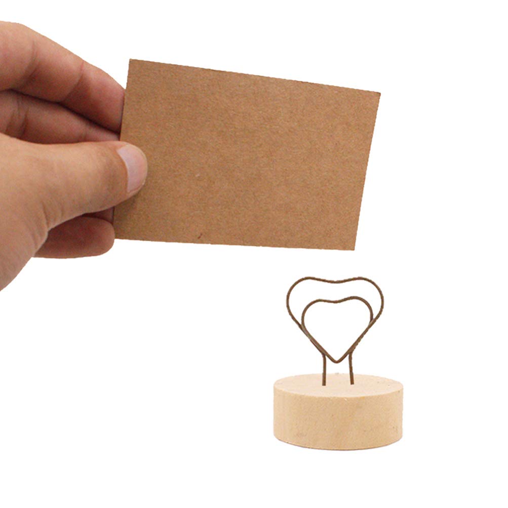 PRETYZOOM 12 Pcs Rustic Wood Wedding Table Number Holders - Bamboo Menu Stands, Card Holders & Memo Clips for Wedding Decor, Office Organization & Home Display