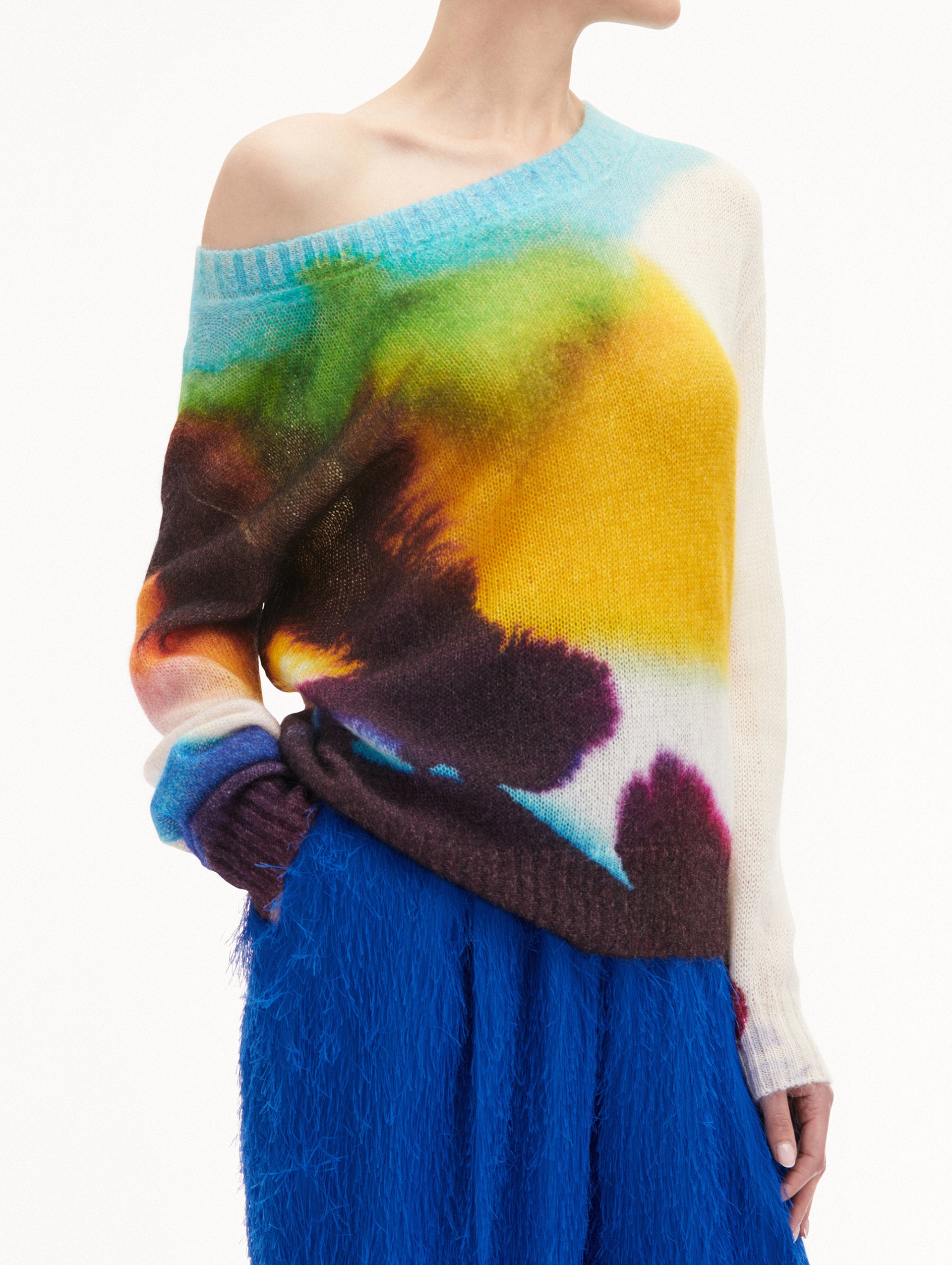 Abstract Watercolor Print Pullover Sweatshirt - Soft & Stylish Women's Hoodie for Casual Wear, Loungewear & Street Fashion