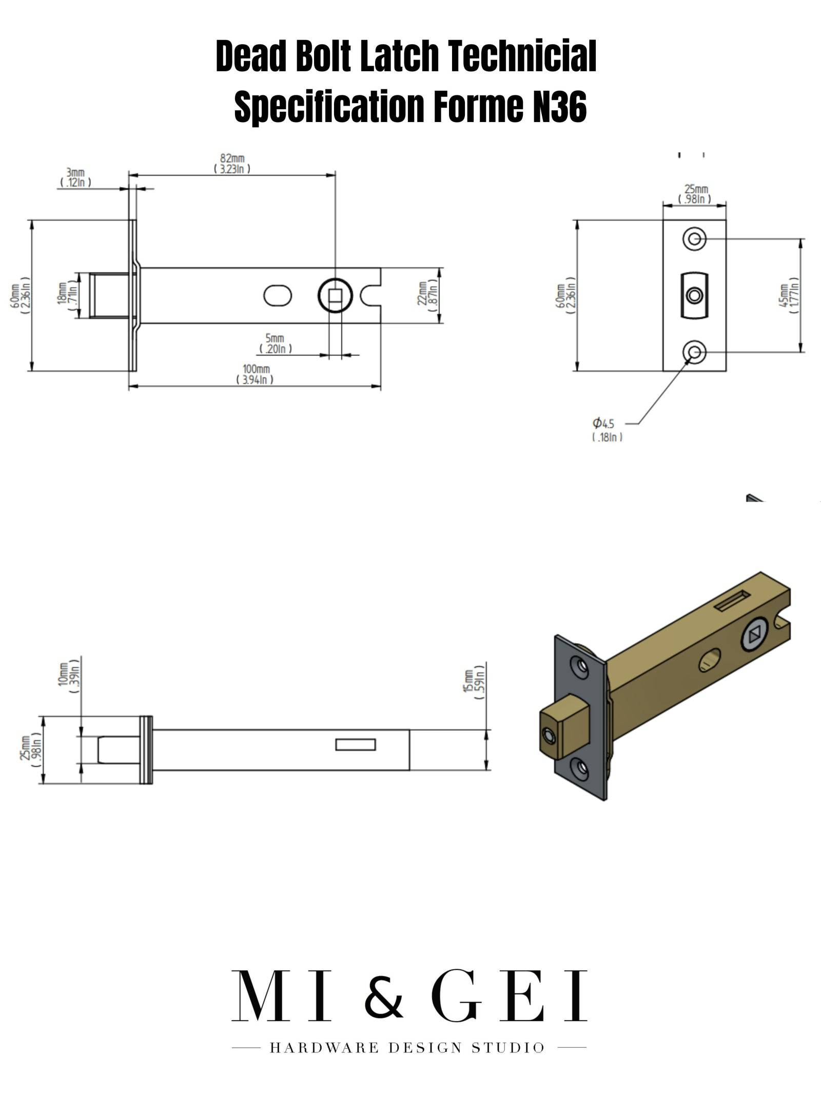 82mm Tubular Deadbolt Latch with Thumbturn - High Security Interior Privacy Door Lock for Bedrooms & Bathrooms