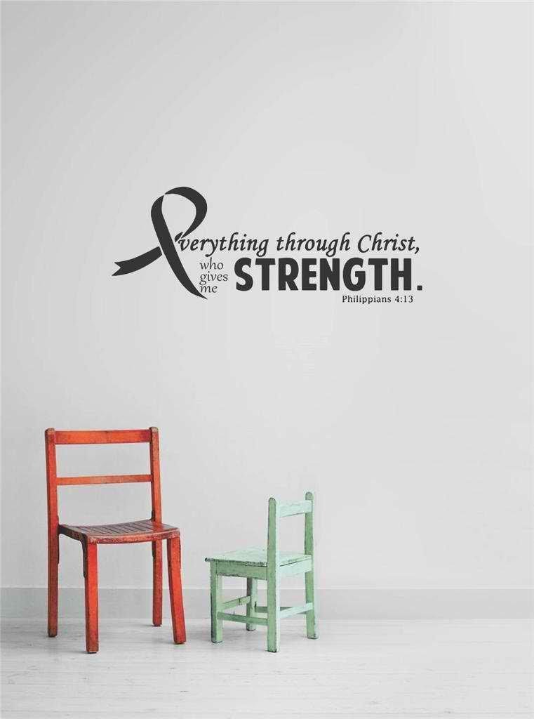 Bible Wall Decals - Philippians 4:13 Vinyl Quote for Home Decor