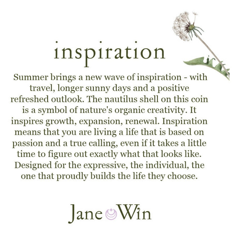 Jane Win INSPIRATION Original Coin Pendant Necklace - Sterling Silver Jewelry for Women, Gift for Her | Perfect for Everyday Wear, Special Occasions & Birthday Gifts