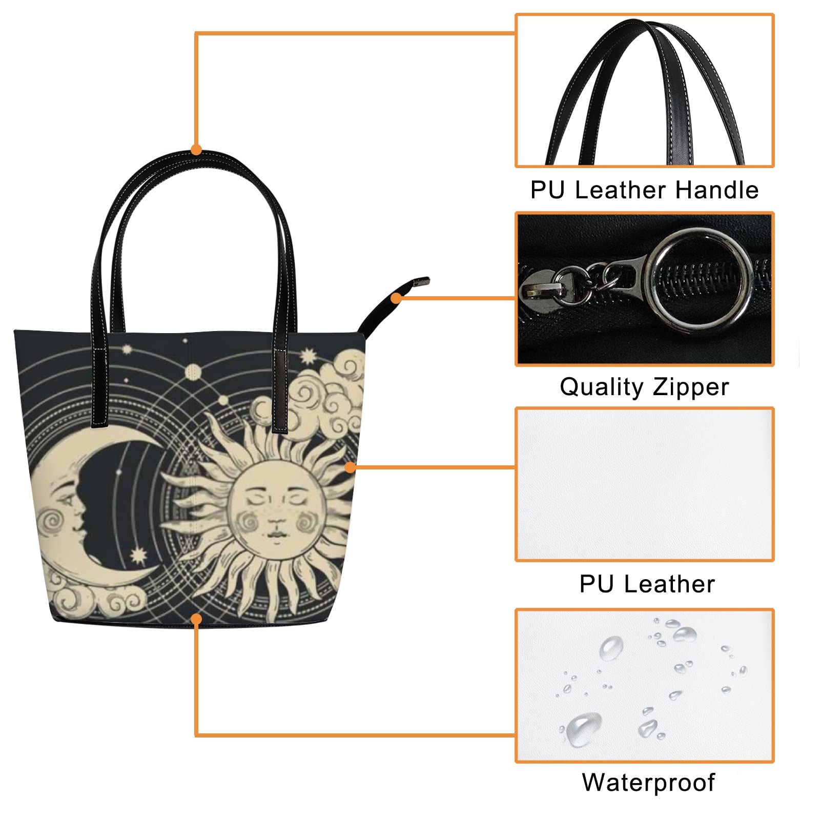 Premium Leather Tote Bag for Women - Stylish Crossbody Handbag with Zipper | Work, Travel & Everyday Use | Coach-Inspired Designer Tote