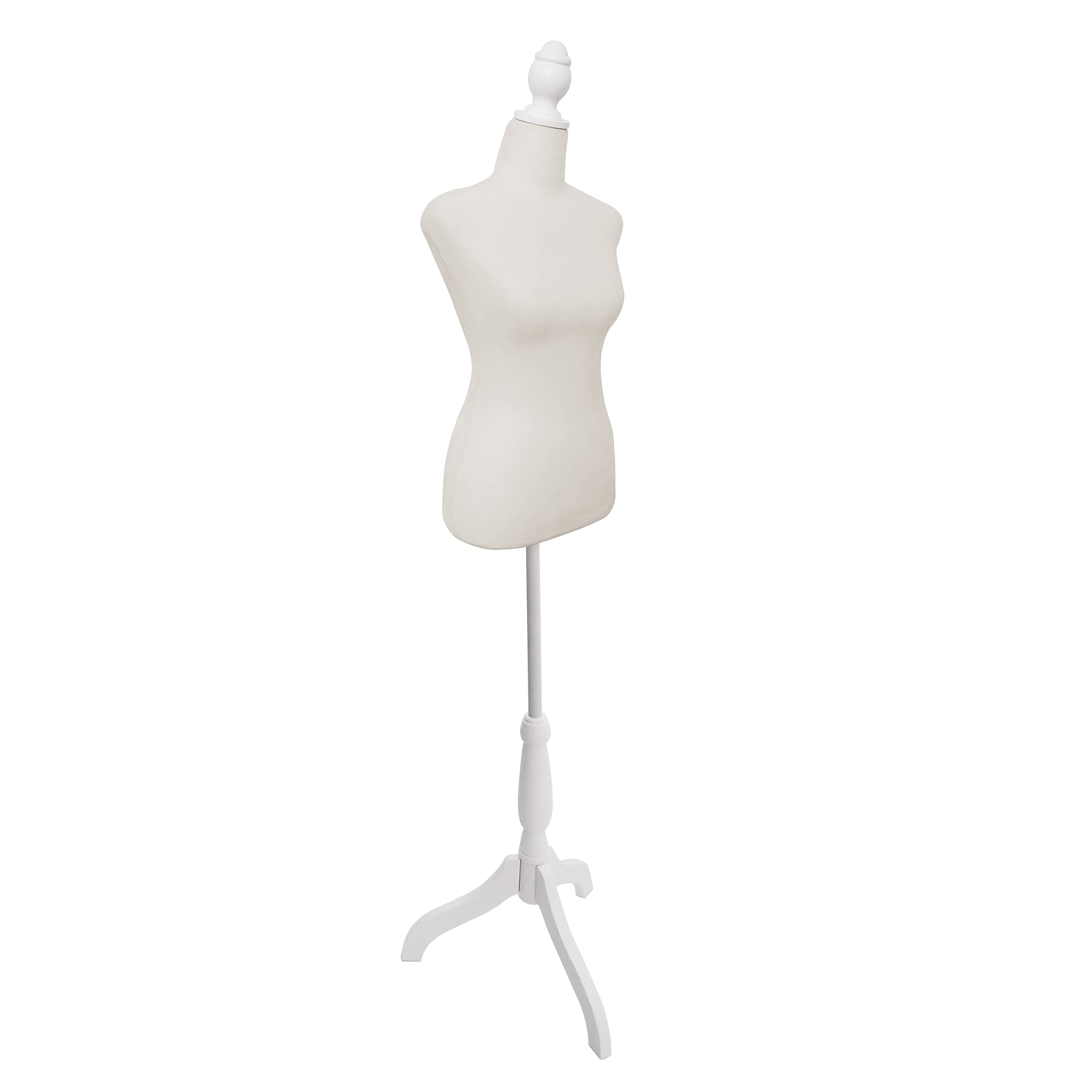 Adjustable Beige Dress Form Mannequin for Women - Pinnable Torso Body with Tripod Stand for Jewelry & Clothing Display - Perfect for Boutique, Fashion Design & Home Sewing Projects