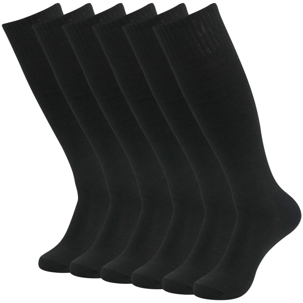 Unisex Knee High Compression Socks for Soccer, Baseball, Softball - 2-10 Pairs of Breathable Sports Tube Socks for Men & Women | Perfect for Football, Running, Gym Workouts & Daily Athletic Wear