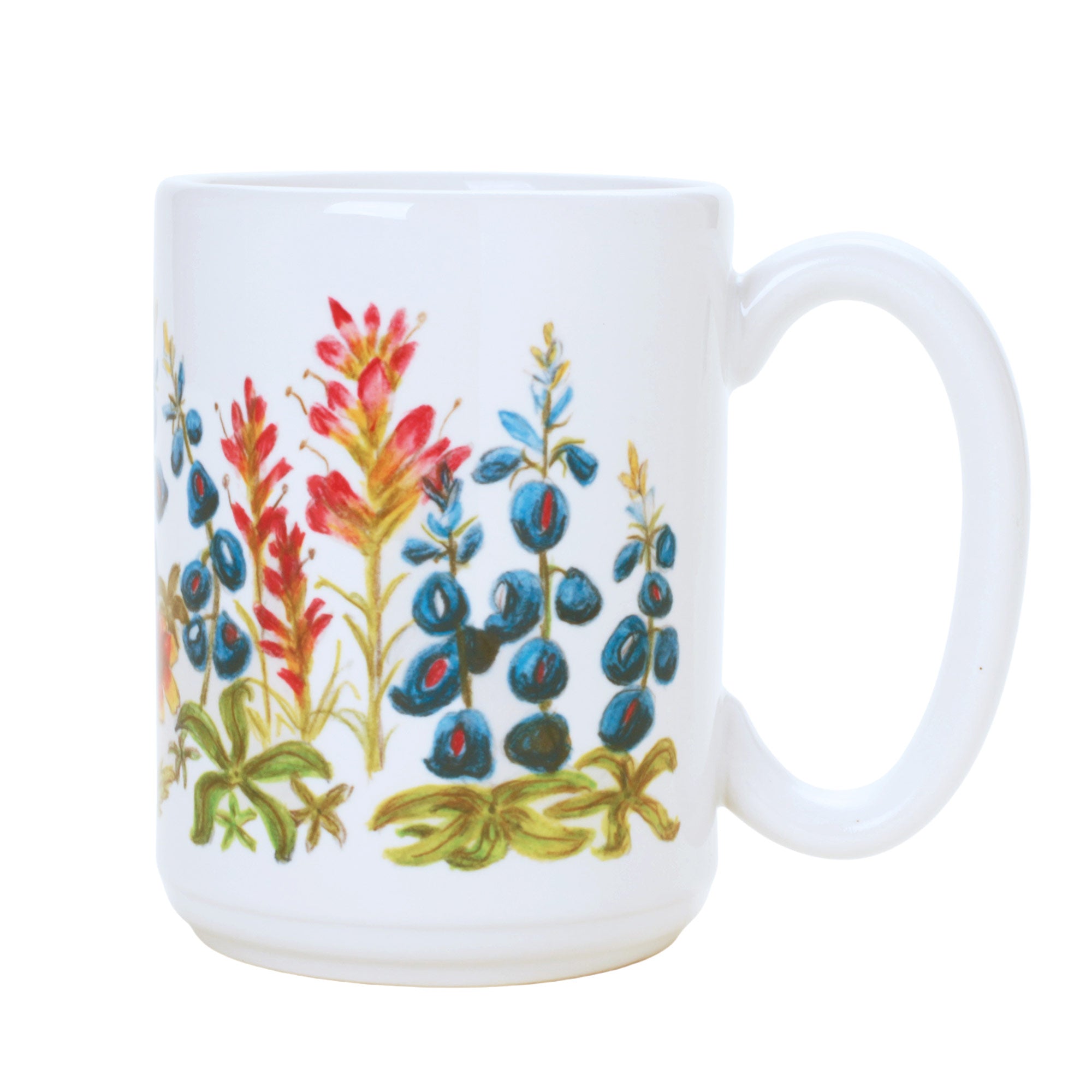 Blue Bonnet Indian Ceramic Mug | Handmade Blue Bonnet Design Coffee Cup for Home, Office & Gifts | Perfect for Tea, Coffee & Hot Beverages