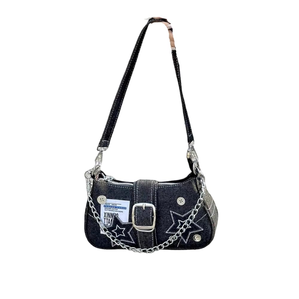 Trendy Grunge Hobo Bag for Women - Vintage Y2K Fairy Grunge Shoulder Bag & Crossbody Purse | Perfect for Concerts, Festivals & Boho Outfits