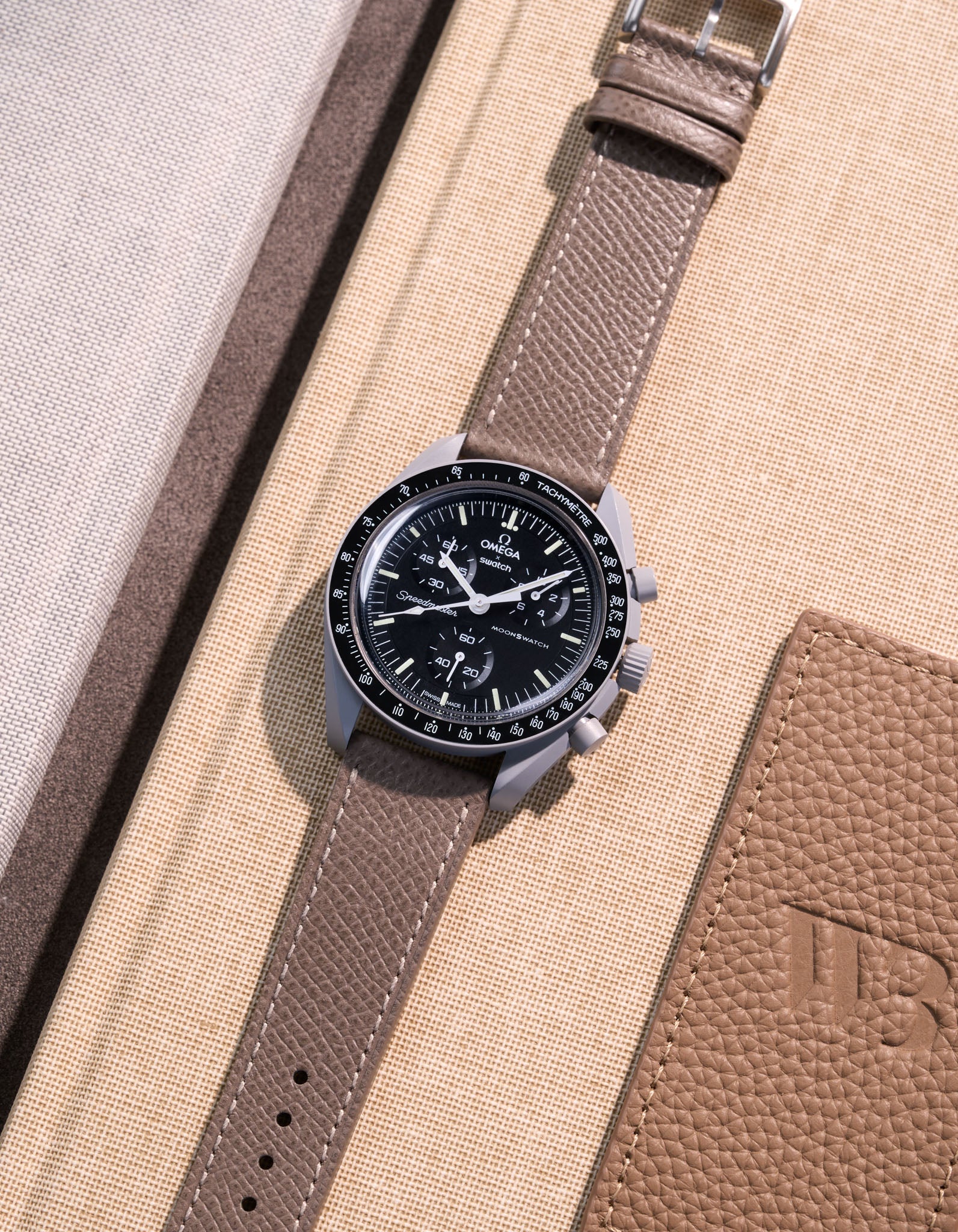 Omega x Swatch Mission to the Moon Leather Watch Straps - Premium Replacement Bands for MoonSwatch - Perfect for Dress, Casual & Space-Themed Events