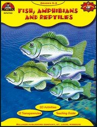 4 Pack MILLIKEN & LORENZ EDUCATIONAL PRESS FISH AMPHIBIANS & REPTILES - Science Classroom Posters for Kids, Biology Learning Materials, Homeschool & School Decor