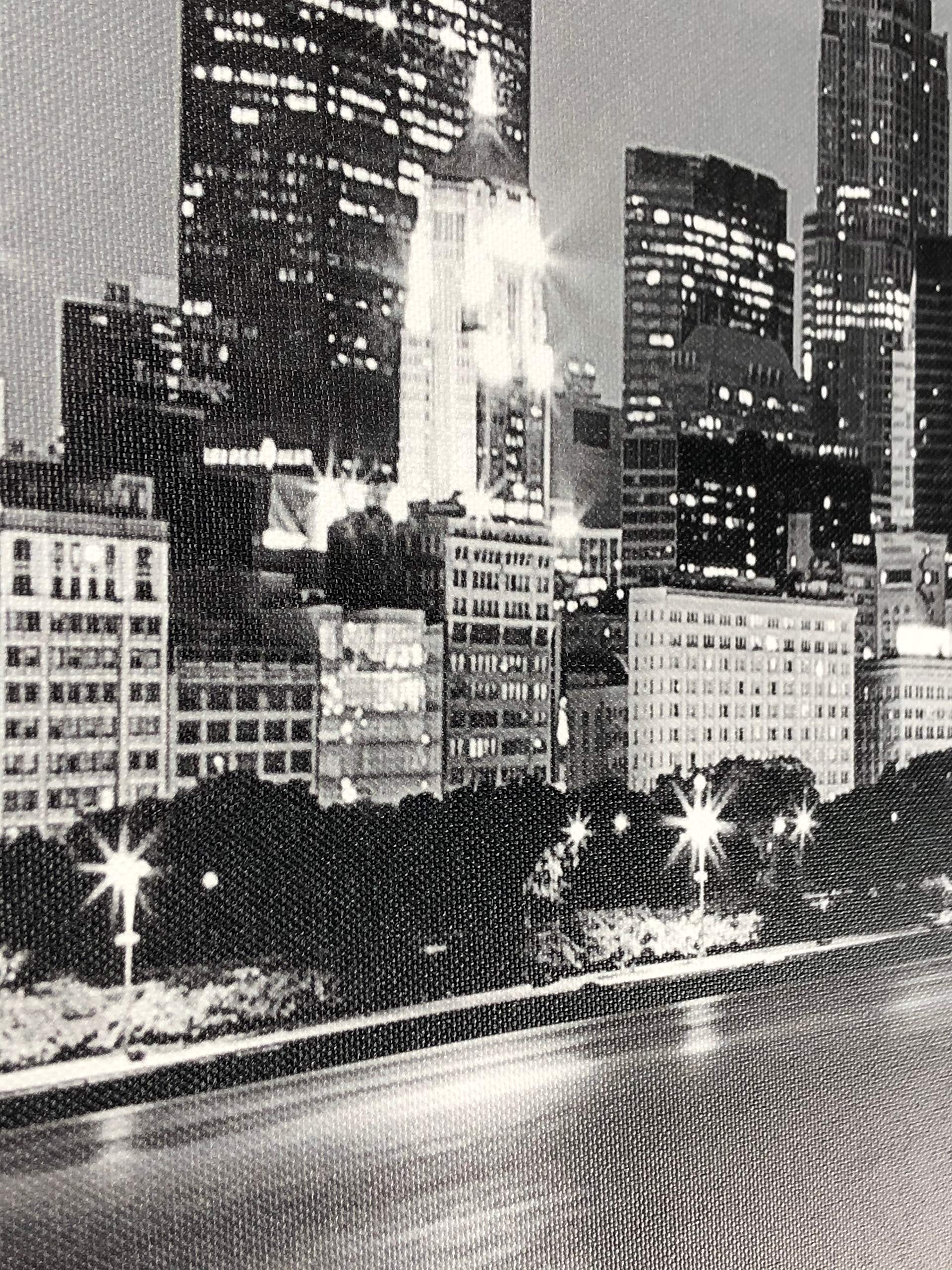 Wieco Art Framed Chicago City Skyline Black & White Canvas Print - Modern Cityscape Wall Decor for Living Room & Bedroom - Perfect for Home, Office & Gift Giving