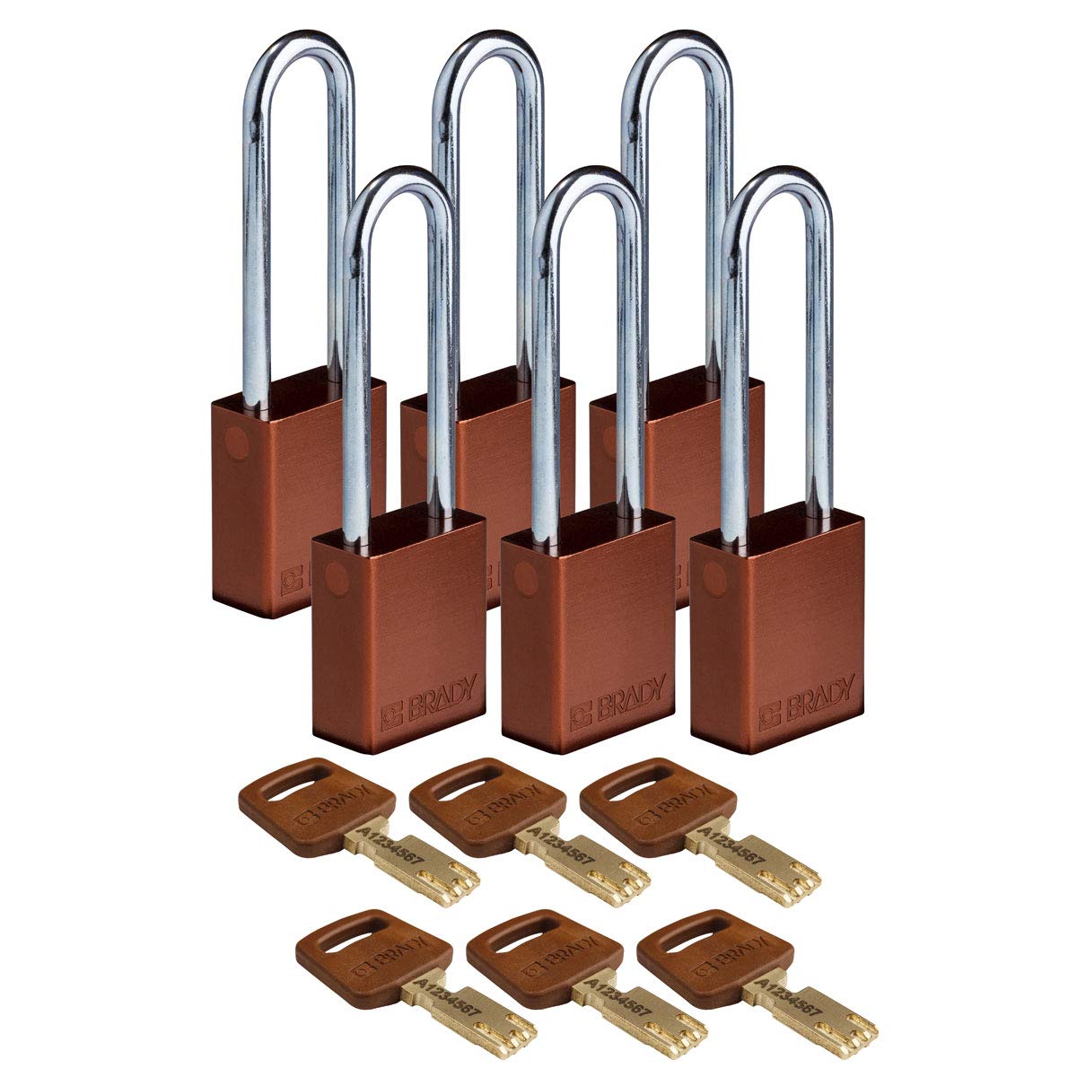 Brady SafeKey Lockout Padlock - Heavy Duty Aluminum Safety Lock with 3.0