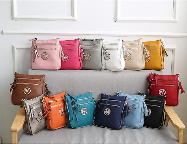 MKF Collection Women's PU Leather Crossbody Bag - Stylish Messenger Purse with Adjustable Shoulder Strap - Perfect for Work, Travel & Everyday Use by Mia K
