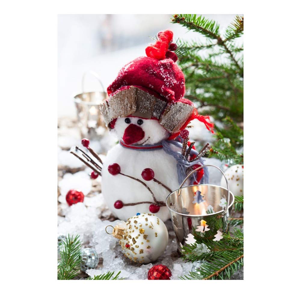 5D DIY Diamond Painting Kit - Christmas Snowman with Red Hat, 30x40cm Canvas, Full Drill Diamond Art for Home Decor | Perfect for Living Room Wall Art, Holiday Gifts & Craft Projects