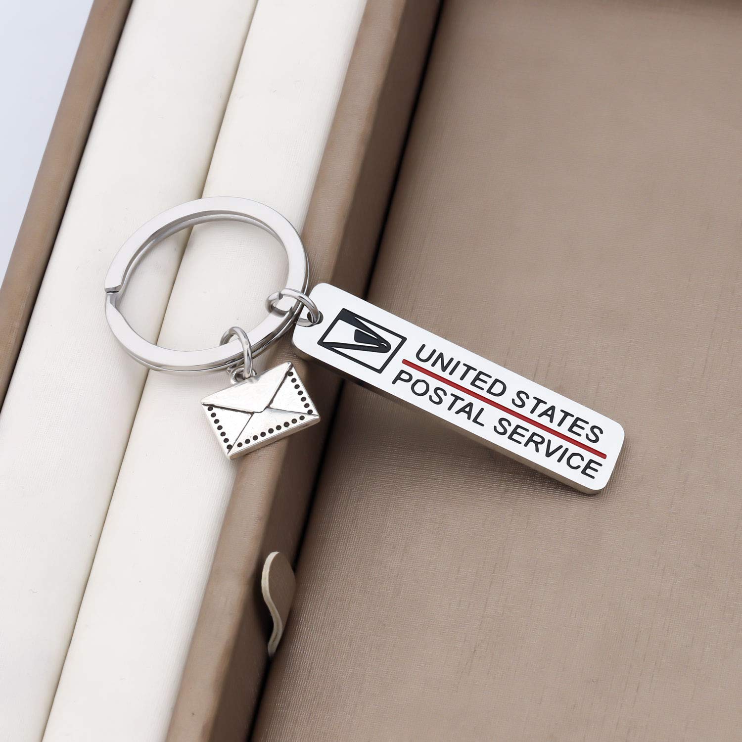 FAADBUK Post Office Keychain - Unique Postman Gift for Postal Workers - Engraved Postal Jewelry for Mail Carriers & USPS Employees - Perfect for Appreciation Gifts & Retirement Presents