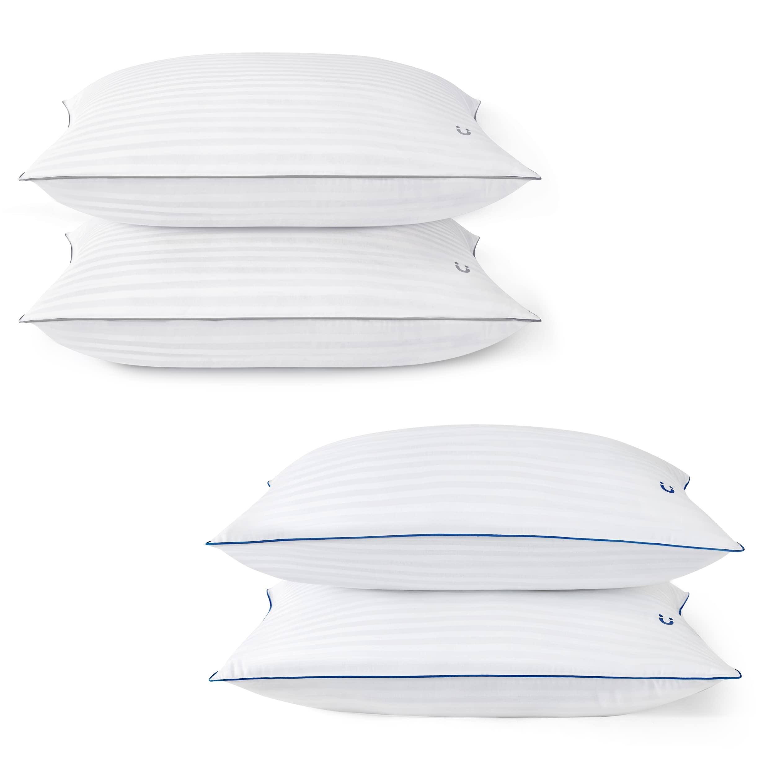 King Size Pillows Set of 4 - 100% Cotton Cooling Bed Pillows for Back, Stomach & Side Sleepers | Ultra Soft & Breathable for All-Night Comfort | Perfect for Hot Sleepers, Guest Rooms & Luxury Bedding