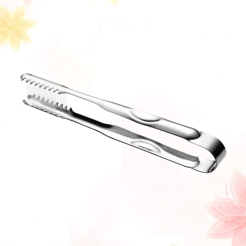Premium Stainless Steel Salad Tongs Set of 3 - 12.5cm Toothed Serving Tongs for Food, Ice, Sugar - Perfect for Home Kitchen, Bar, Party & Cafe Use