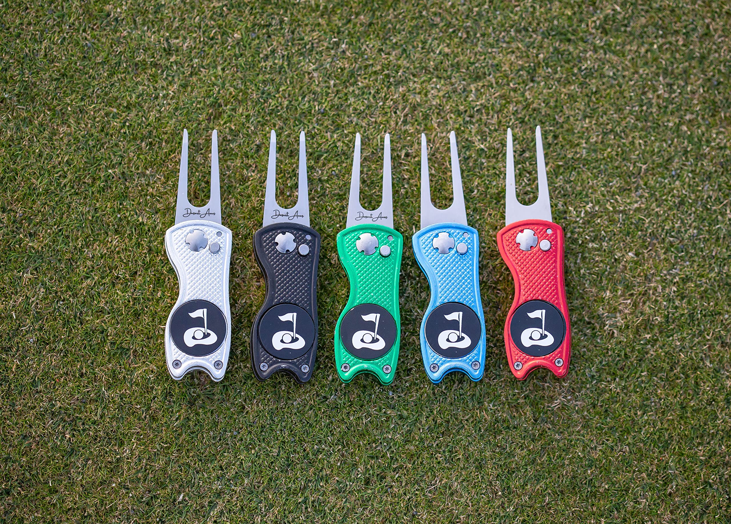 Metal Golf Divot Repair Tool with Ball Marker & Clip - for Golf Course & Practice
