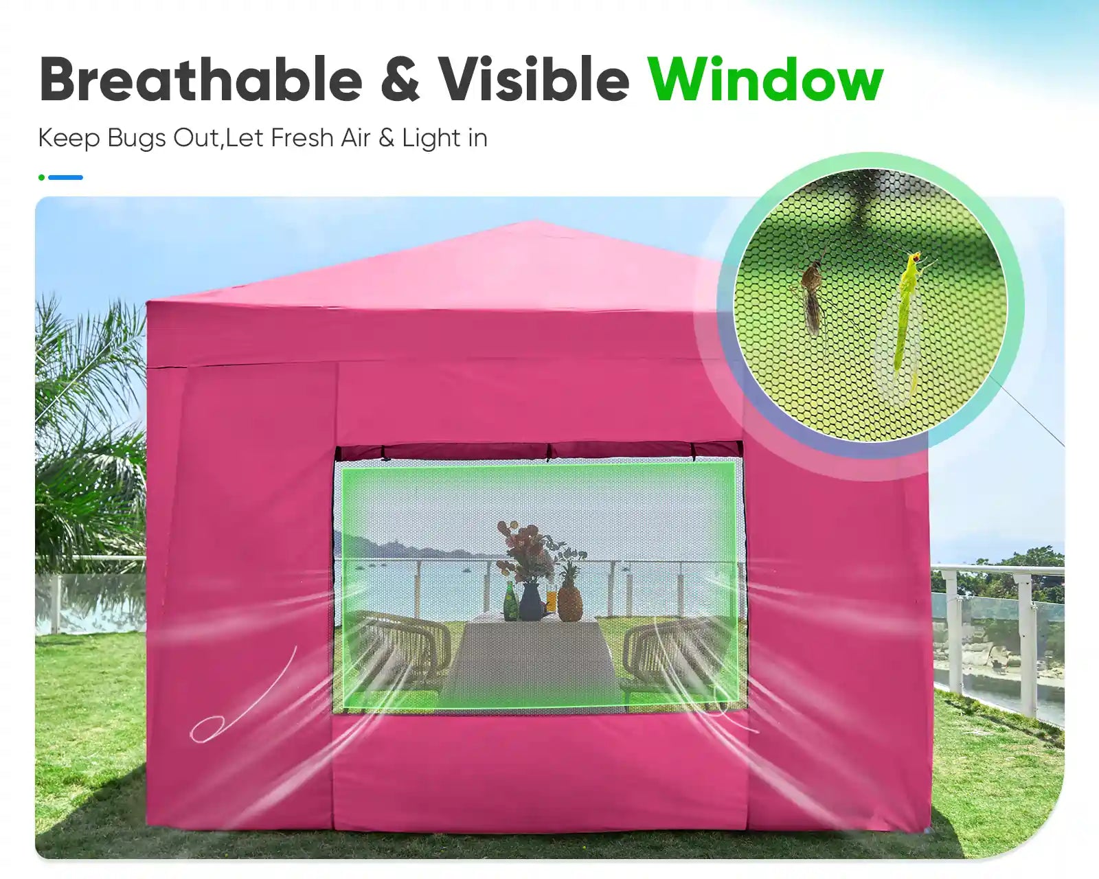 8' x 8' Pop Up Privacy Canopy Tent with Removable Side Walls - Perfect for Outdoor Events, Beach Parties, and Backyard Gatherings