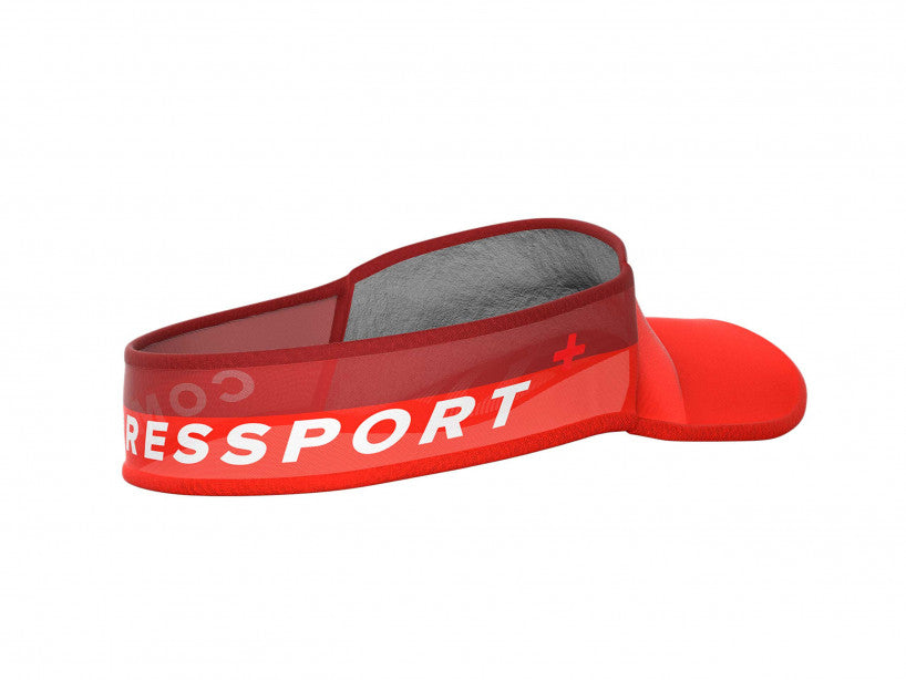 Compressport Unisex Ultralight Running Visor - Red | Breathable Sun Protection for Outdoor Sports & Fitness Activities